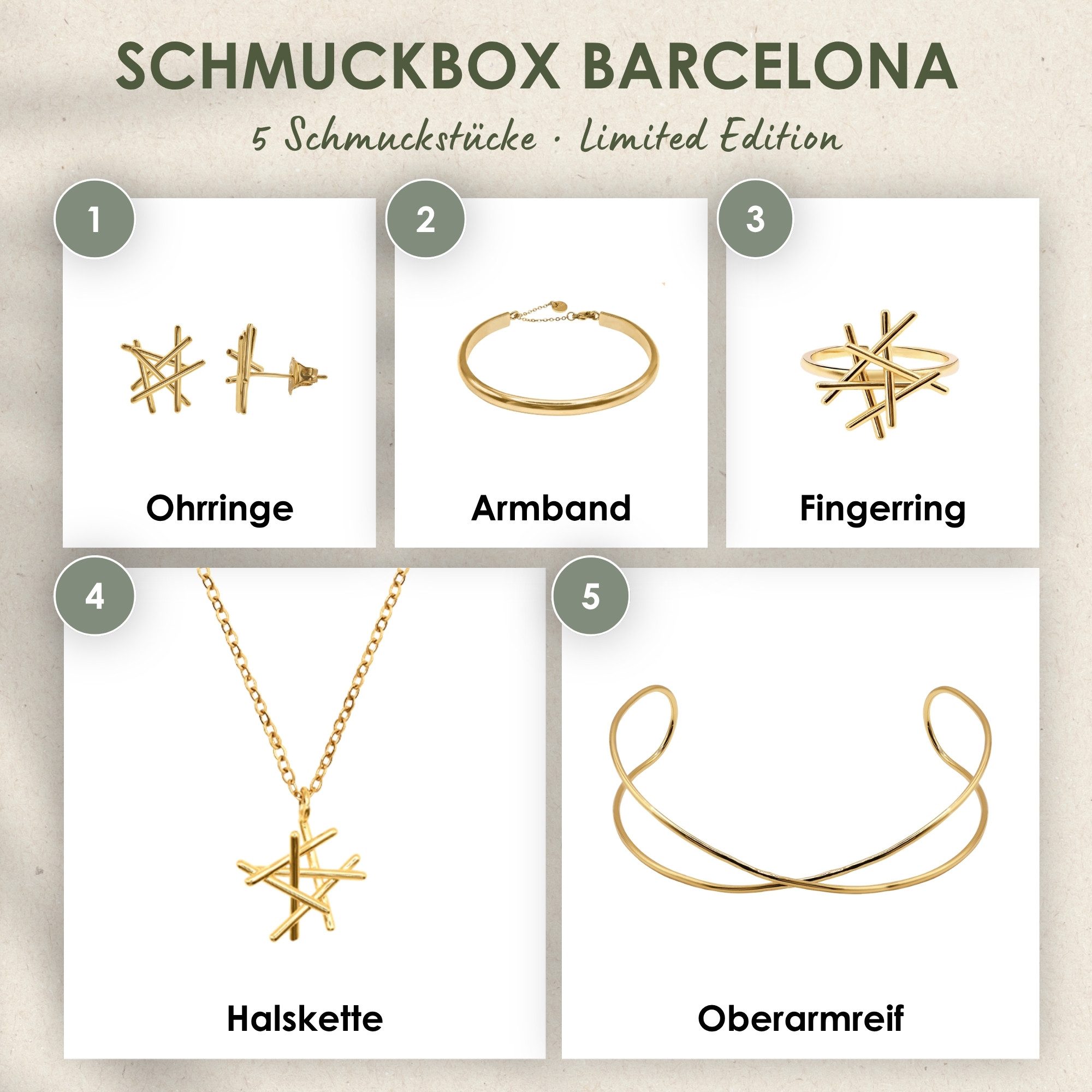 Heideman Schmuck-Adventskalender Summerbox Barcelona silberfarben, Schmuckset mehrteilig Schmuck für Frauen - 5 Schmuckstücke