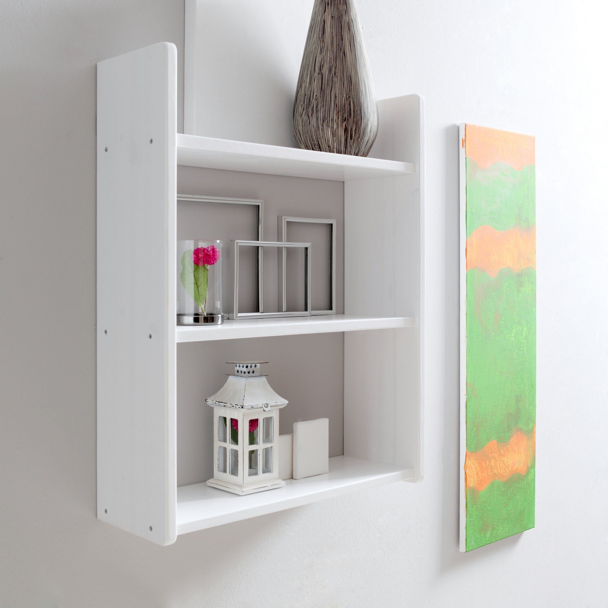 Ticaa Wandregal Wandregal Hängeregal Kiefer Weiß, in verschiedenen Variante günstig online kaufen