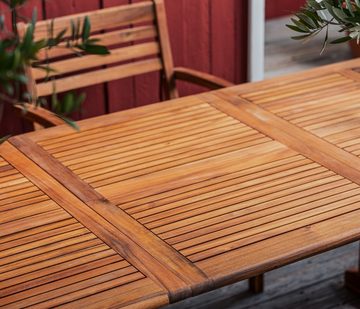 Dehner Gartentisch Macao, ausziehbarer Holztisch, Gartentisch aus geöltem FSC®-zertifiziertem Akazienholz