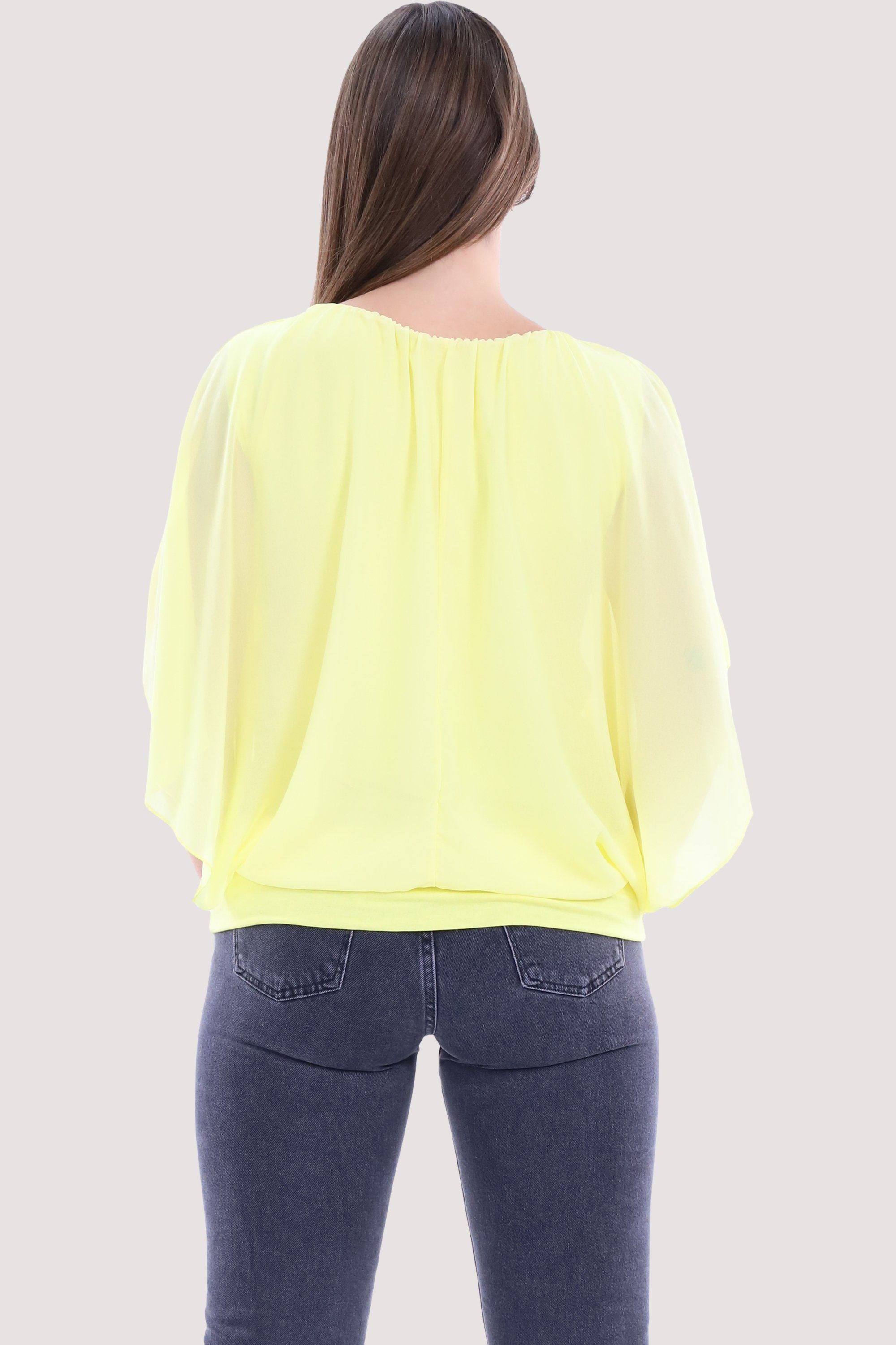 Chiffonbluse more gelb than Bund malito fashion mit 6296 breitem Einheitsgröße