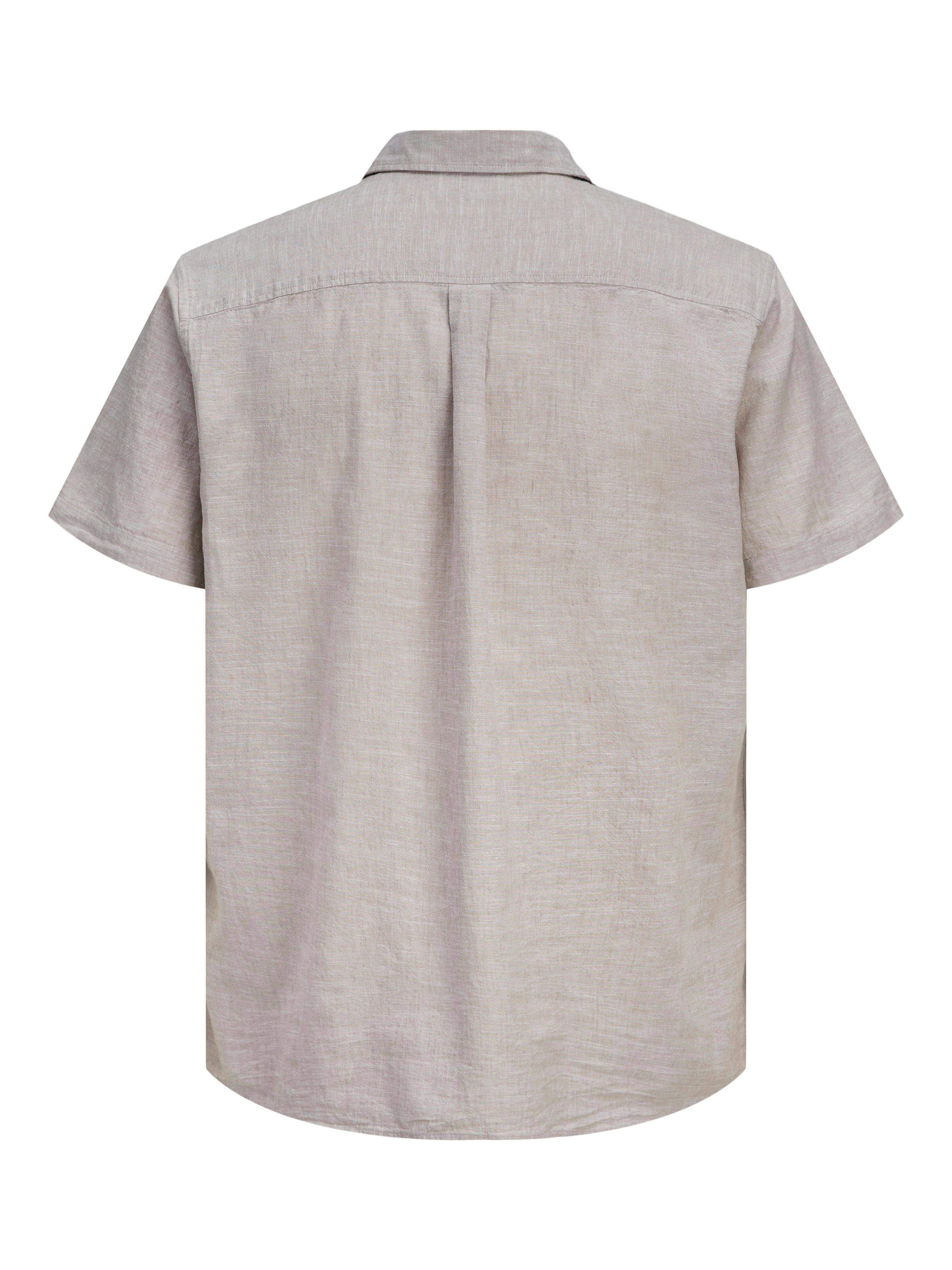 Jack & Jones Kurzarmhemd JJESUMMER LINEN BLEND SHIRT S/S SN Baumwolle mit Leinen, regular fit – Bild 5 von 5
