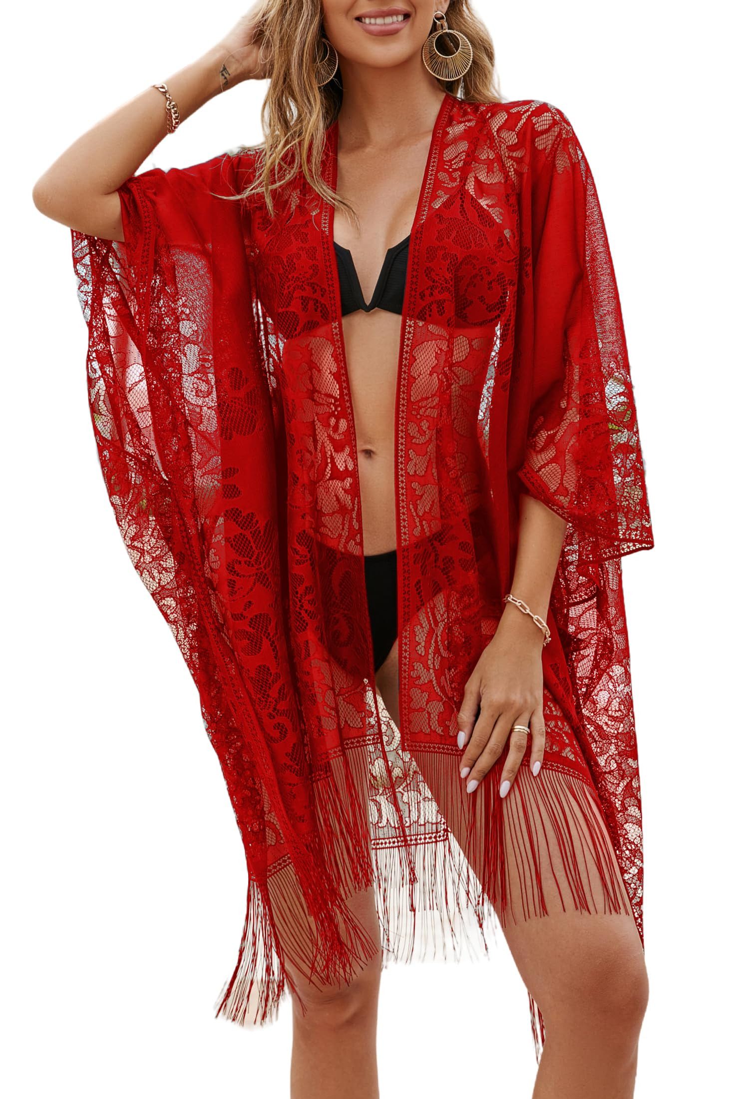 nsihing Modeschal Eleganter Spitzen-Strandüberwurf für Damen, Badeanzug-Cover-up Stola, für Abendkleider Urlaub Party