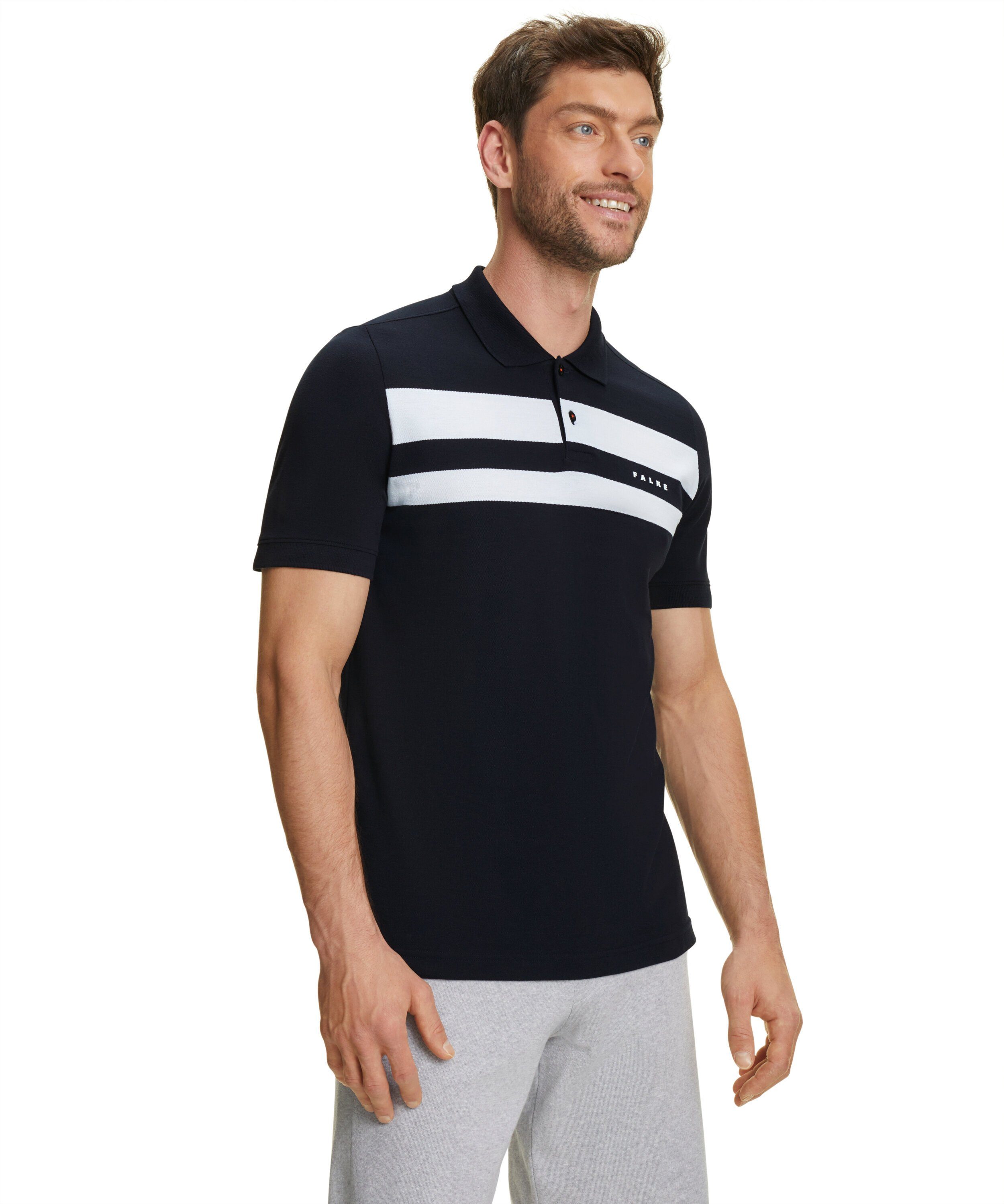 FALKE Poloshirt aus hochwertiger Pima-Baumwolle space blue (6116)