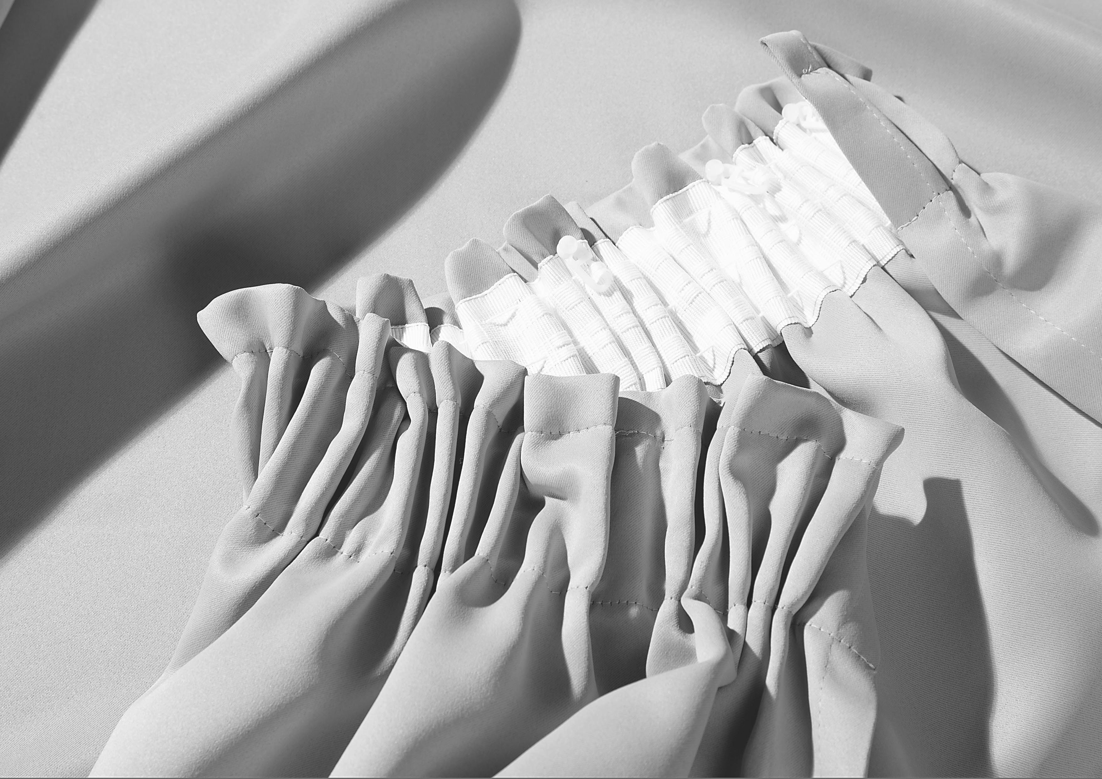 DecoHome24 Gardine Brillant (2 St), Kräuselband, blickdicht, blickdicht