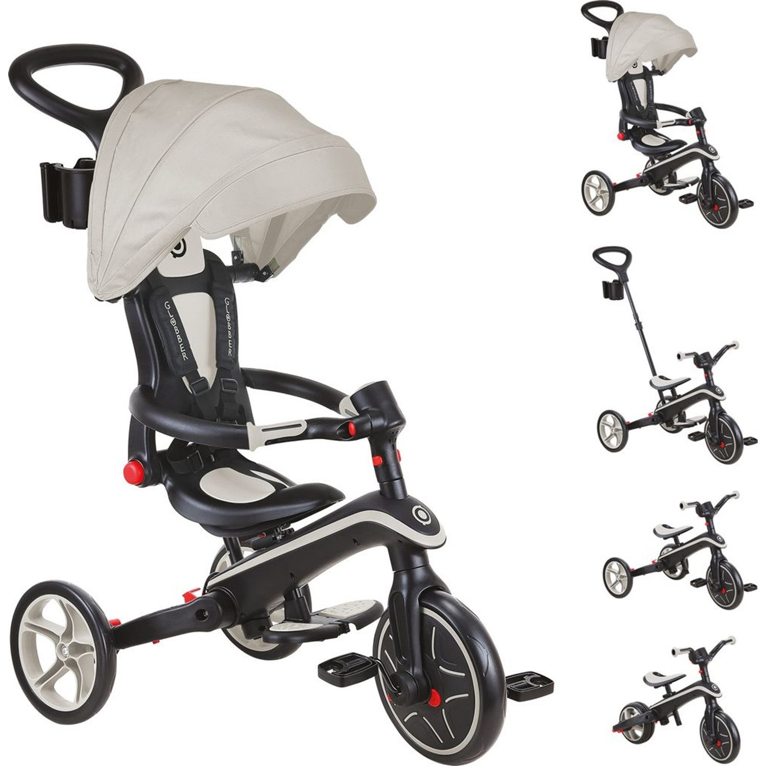 Globber Dreirad 732-466-2 GLOBBER EXPLORER TRIKE FOLDABLE 4in1 taupe