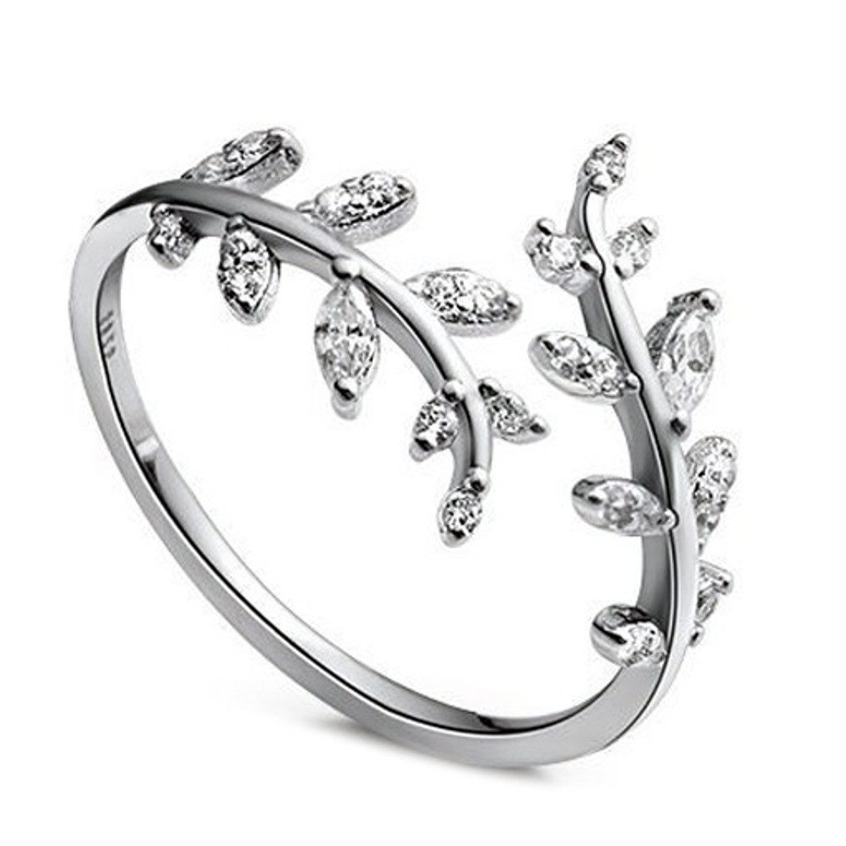 KARMA Fingerring Damenring Blätter Silber 925 günstig online kaufen