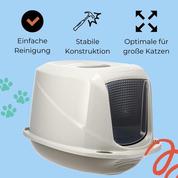 GarPet Katzentoilette Katzenklo mit Deckel Aktivkohlefilter Katzentoilette für große Katzen