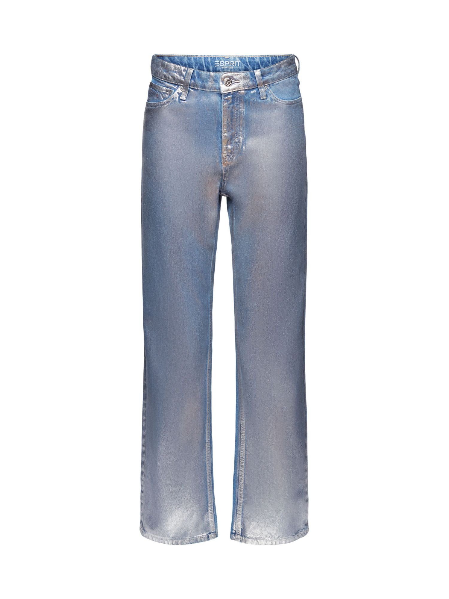 Esprit Regular-fit-Jeans Retro-Jeans mit geradem Bein und Metallic-Finish