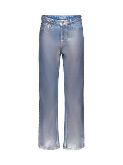Esprit Regular-fit-Jeans Metallic Retro-Jeans: gerade Passform, hoher Bund