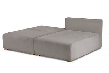 Beautysofa Polsterecke FLUFFY, 210 cm Polsterecke, mit Relaxfunktion, mit Bettkasten, Holzbeine, Cordstoff