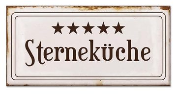 Levandeo® Metallbild, Blech-Schilder 3er Set je 18,5 x 9 cm Sterneküche Metall Schild