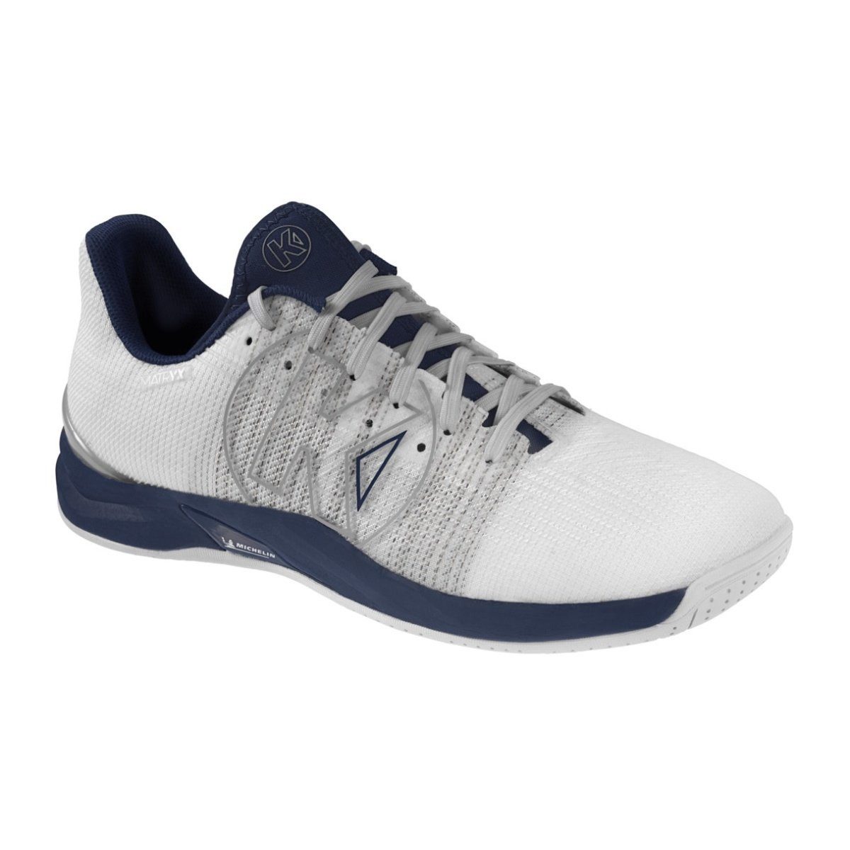 Kempa Hallen-Indoorschuhe Attack One 2.0 Game Changer weiss/marineblau Badmintonschuh