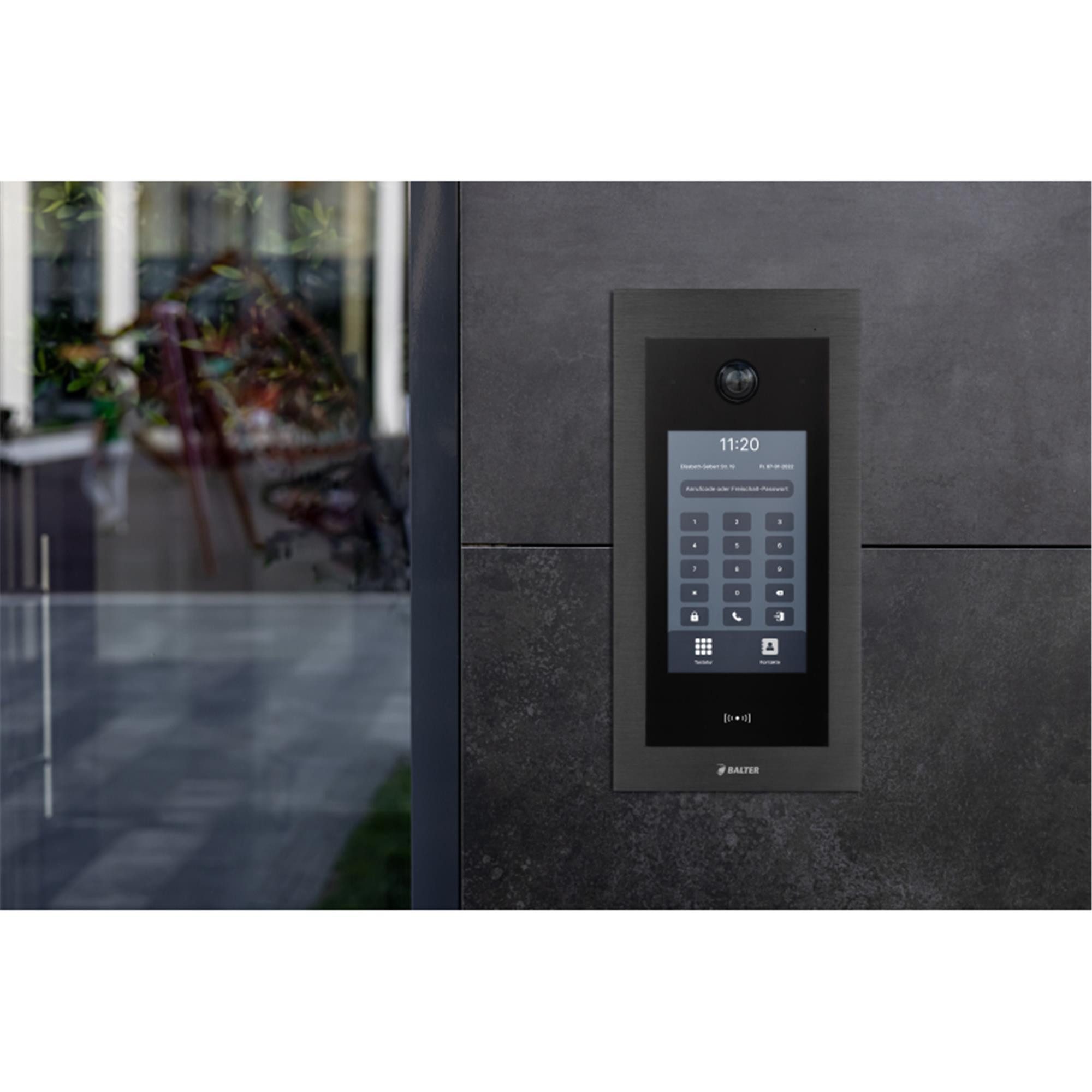 Balter Video-Türsprechanlage BALTER EVO-HD-TOUCH Unterputz-Türstation Schwarz (Set, Komplettset, Full HD 175° Kamera, RFID, App-Steuerung)
