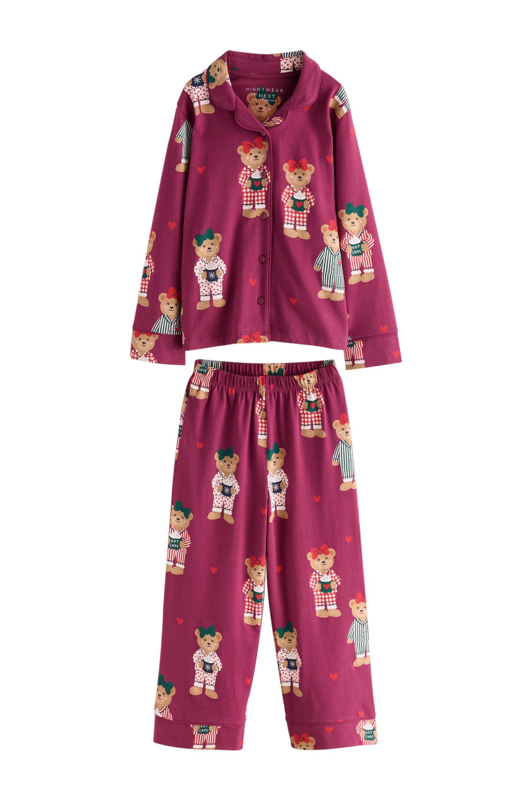 Next Pyjama Durchgeknöpfter Schlafanzug aus Jersey (2 tlg)