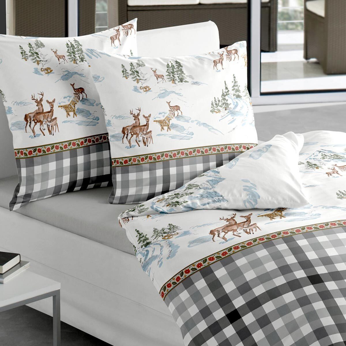 TRAUMSCHLAF Bettwäsche Rentiere, Biber, 2 teilig, kuschelige Feinbiber Qual günstig online kaufen