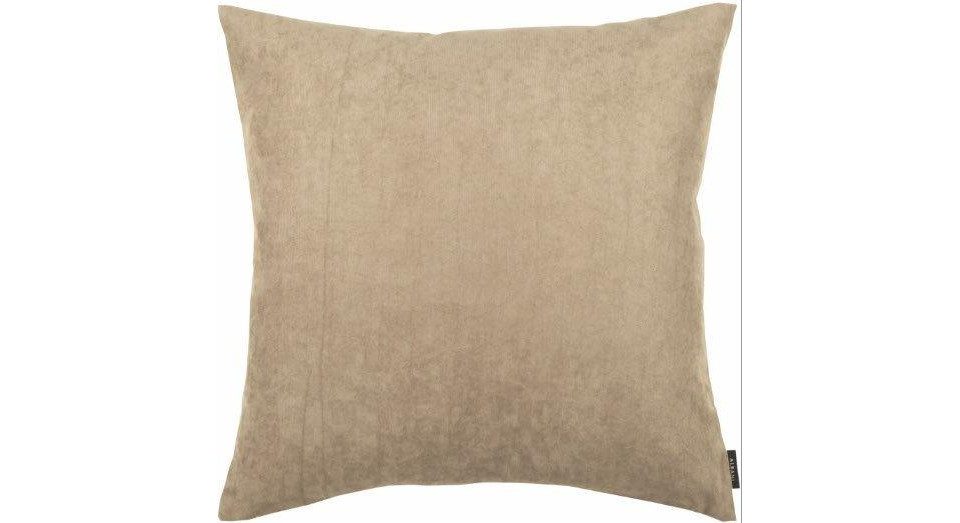 Sehlbach Dekokissen Kissen Velour Taupe mit Füllung 50 x 50 cm