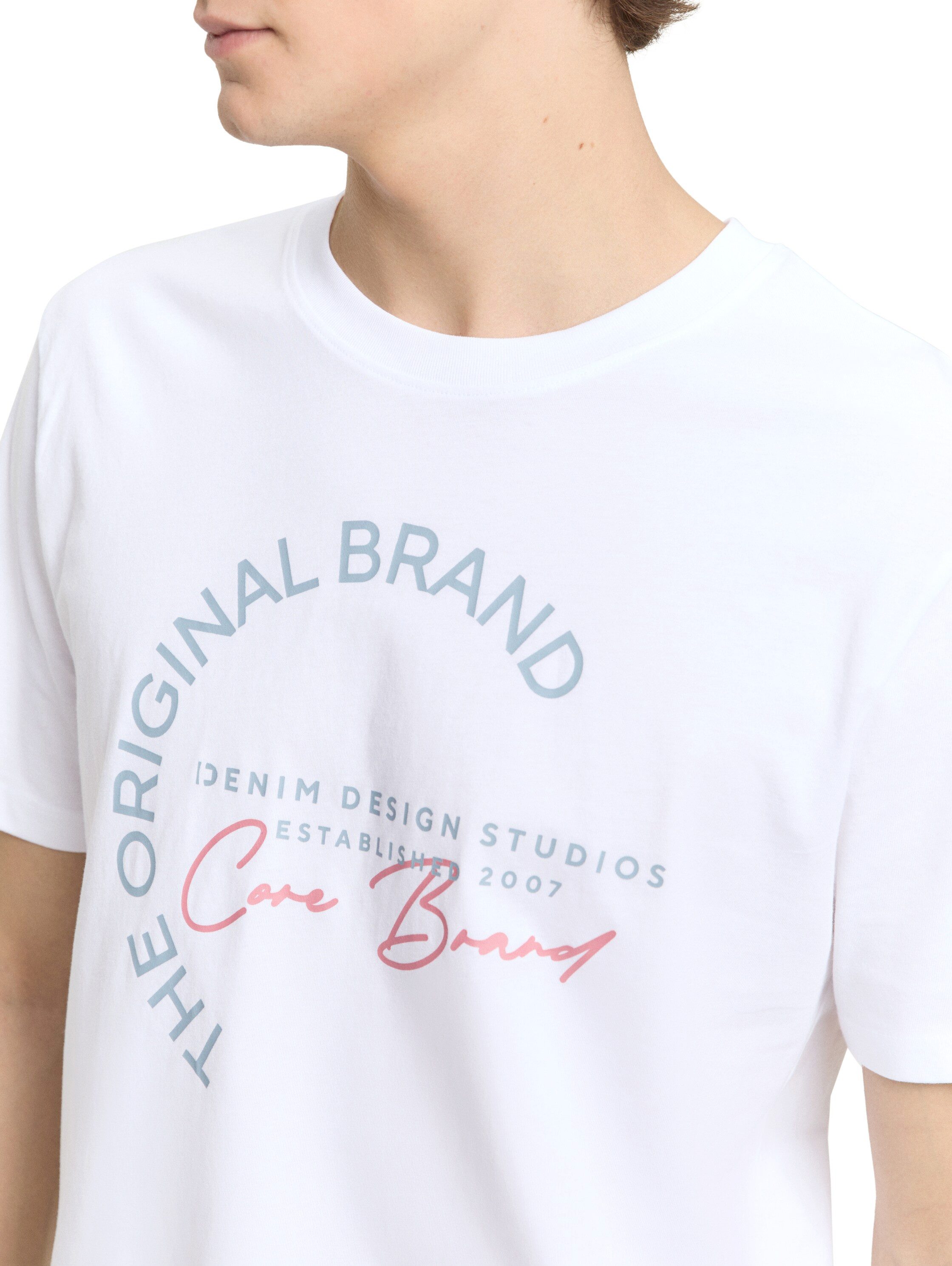 TOM TAILOR Denim Kurzarmshirt mit Logo-Print