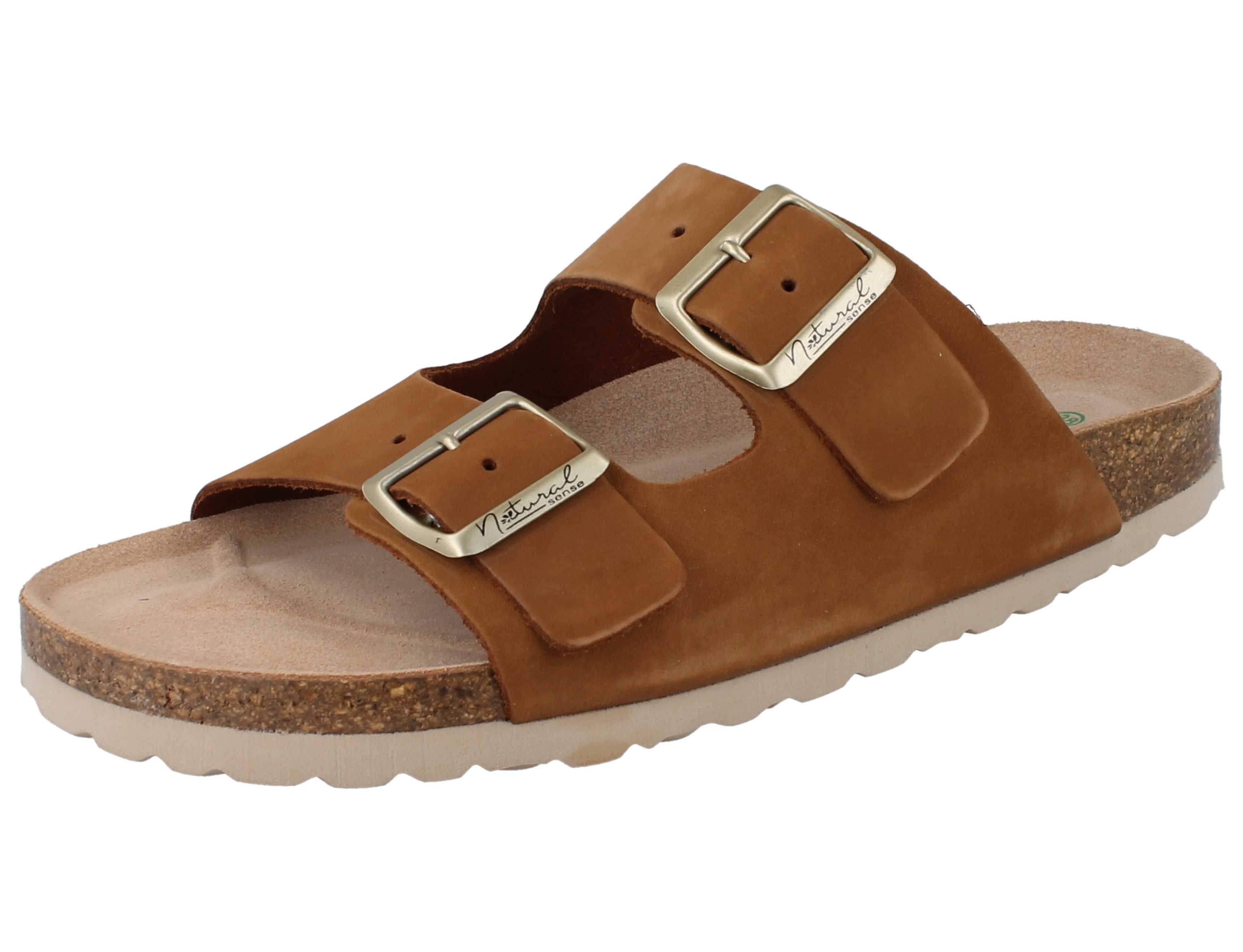 NATURAL SENSE Damen Pantolette braun Leder - Größe: 37 Pantolette