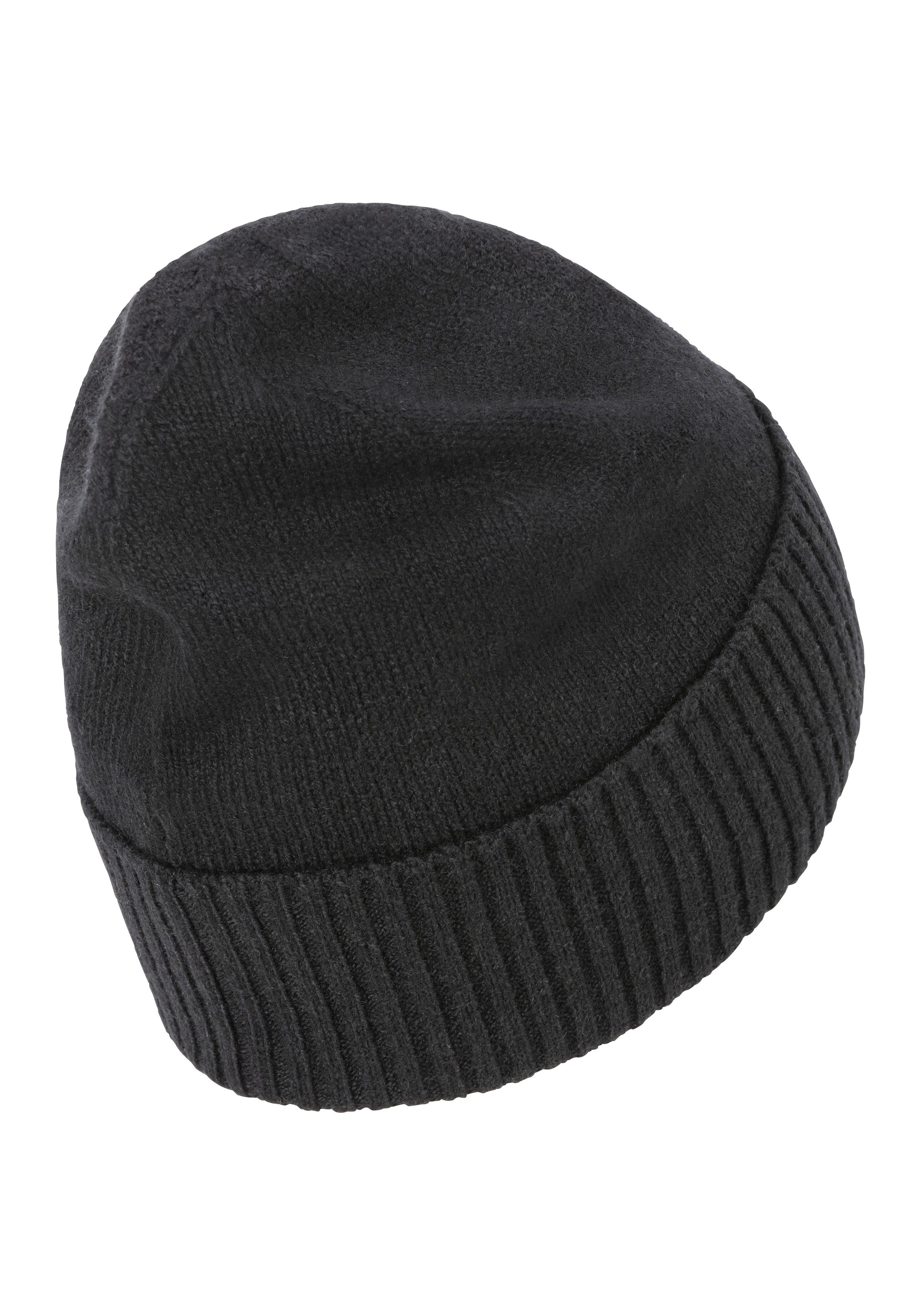 BOSS ORANGE Beanie Akaio_R_Hat Ton in Ton Logo-Badge, unisex