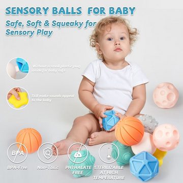 Esun Greifspielzeug Baby Spielzeug, 4 in 1 Montessori Spielzeug baby (Sensorik Lernspielzeug), Babyspielzeug ab 3 4 5 6 7 8 9 10 11 Monate