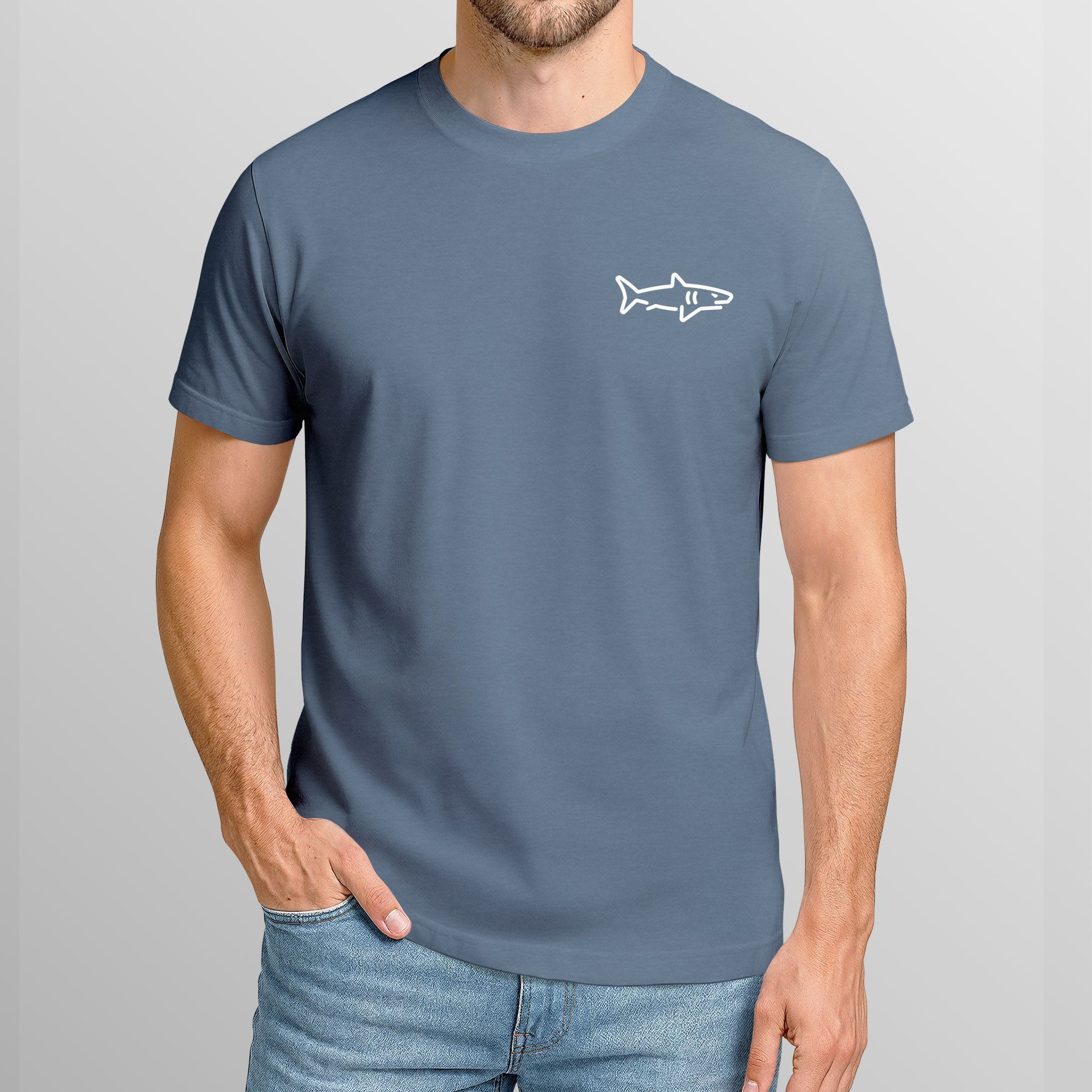 Neverless Print-Shirt Herren T-Shirt mit Hai günstig online kaufen