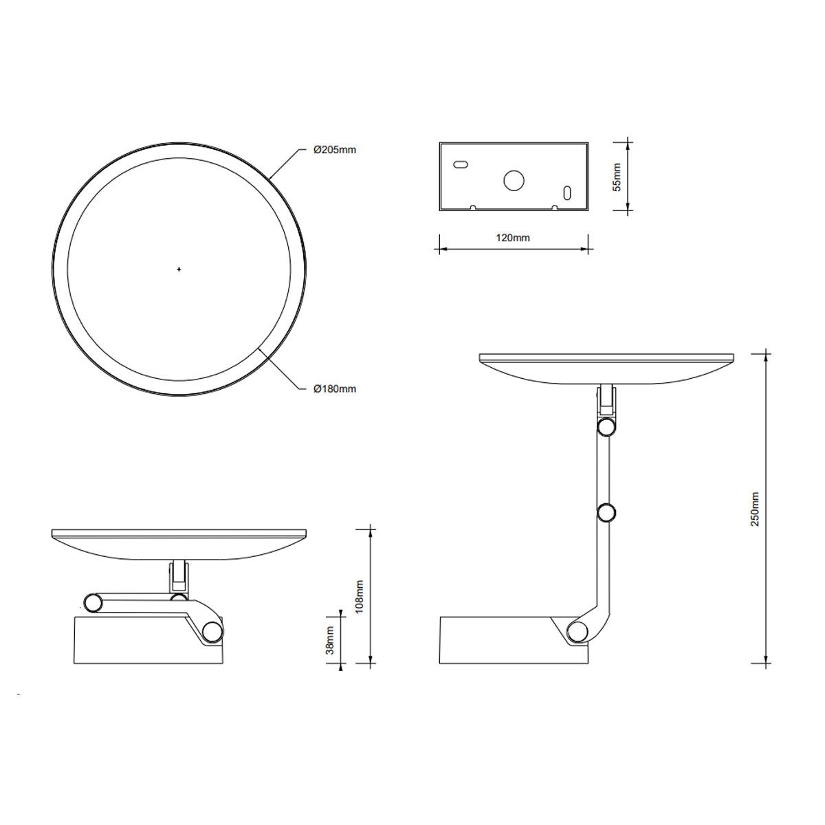 Decor Walther Kosmetikspiegel Vision R 5× LED-Schminkspiegel IP44 Dim-to-Warm Badezimmer, 5-fach Vergrößerung
