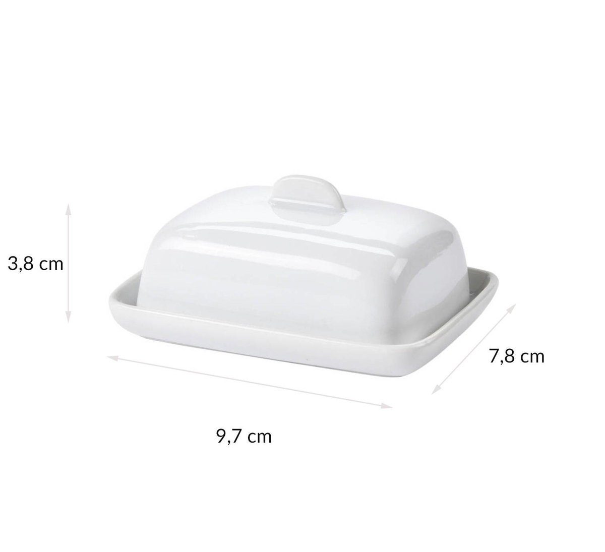 Excellent Houseware Butterdose Butterdose aus Keramik, klein, weiß, Porzellan, (einzeln)