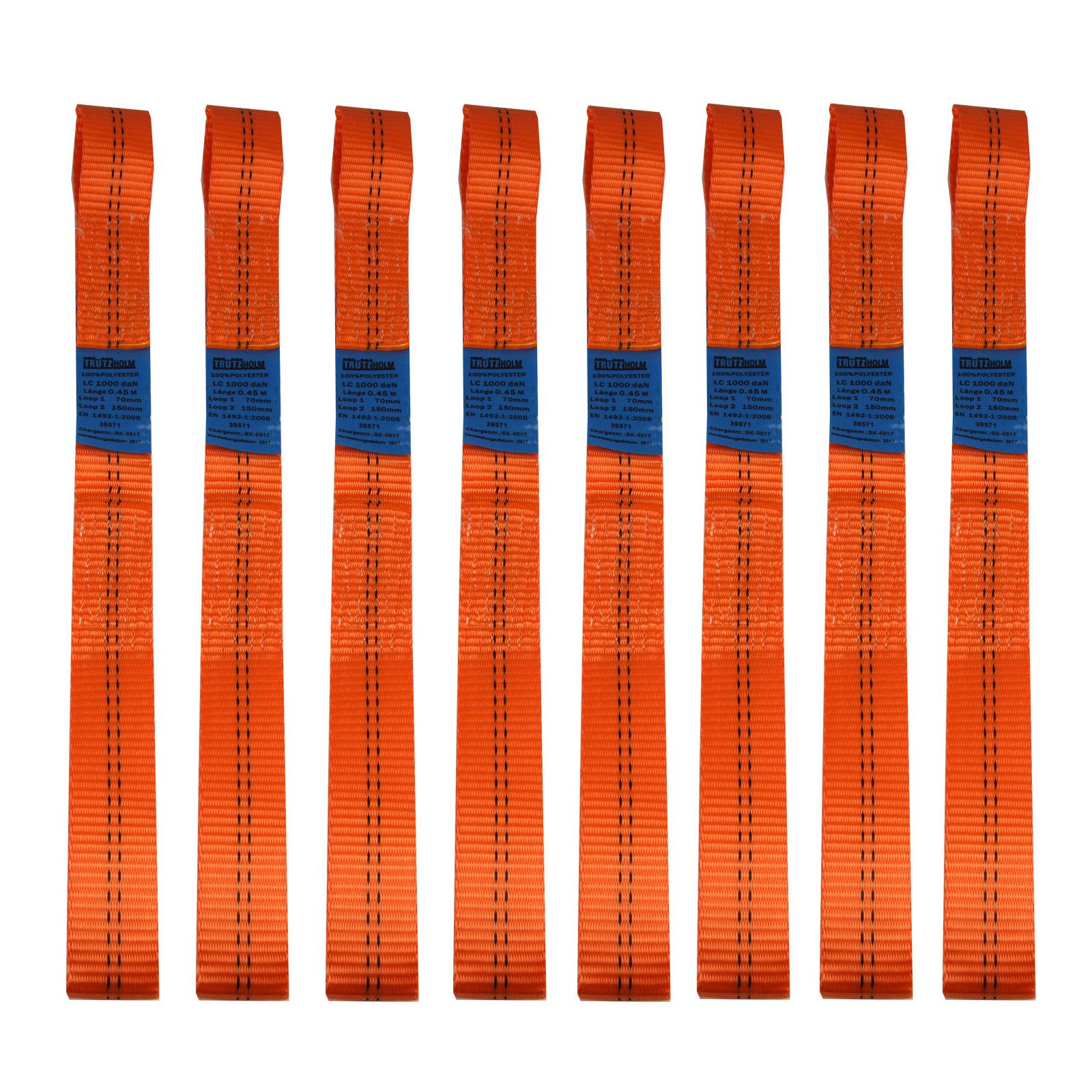 TRUTZHOLM Spanngurt 8x Gurtschlaufen Doppelschlaufe für Motorrad Motorradspanngurt ORANGE (Spar-Set, 1-St) kein zerkratzen von Lack,Chrom etc.