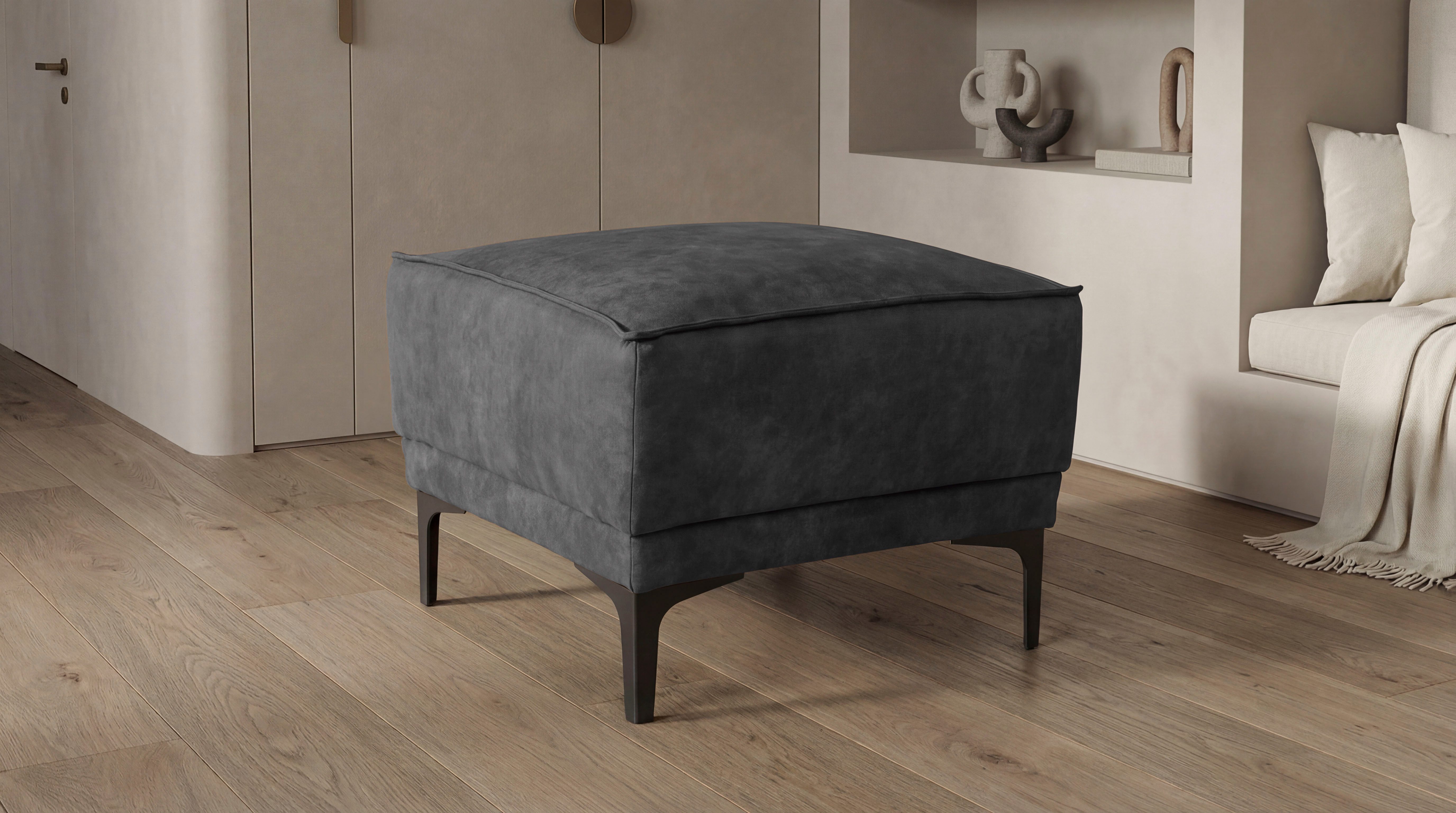 OTTO home Hocker Oland Luxus-Microfaser Polsterhocker