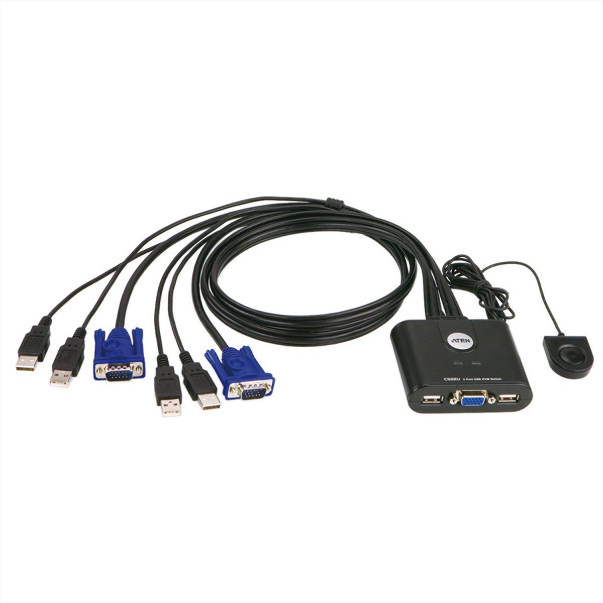 Aten CS22U KVM Switch VGA, USB, 2 Ports Computer-Adapter