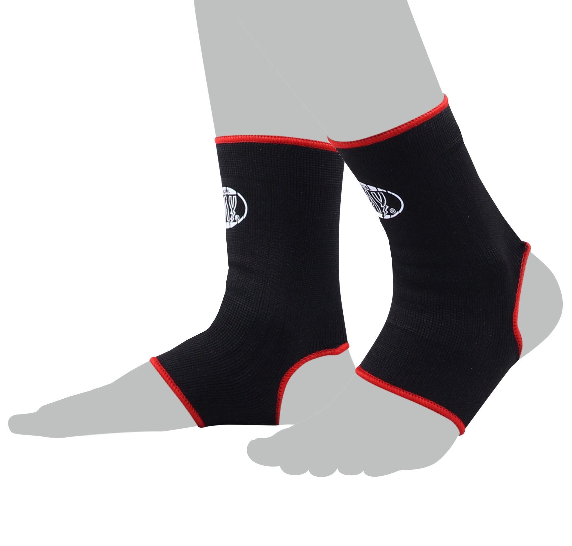 BAY-Sports Fußbandage Knöchelbandage Fußgelenkbandage Sprunggelenk Paar Knöchel schwarz, Anatomische Passform