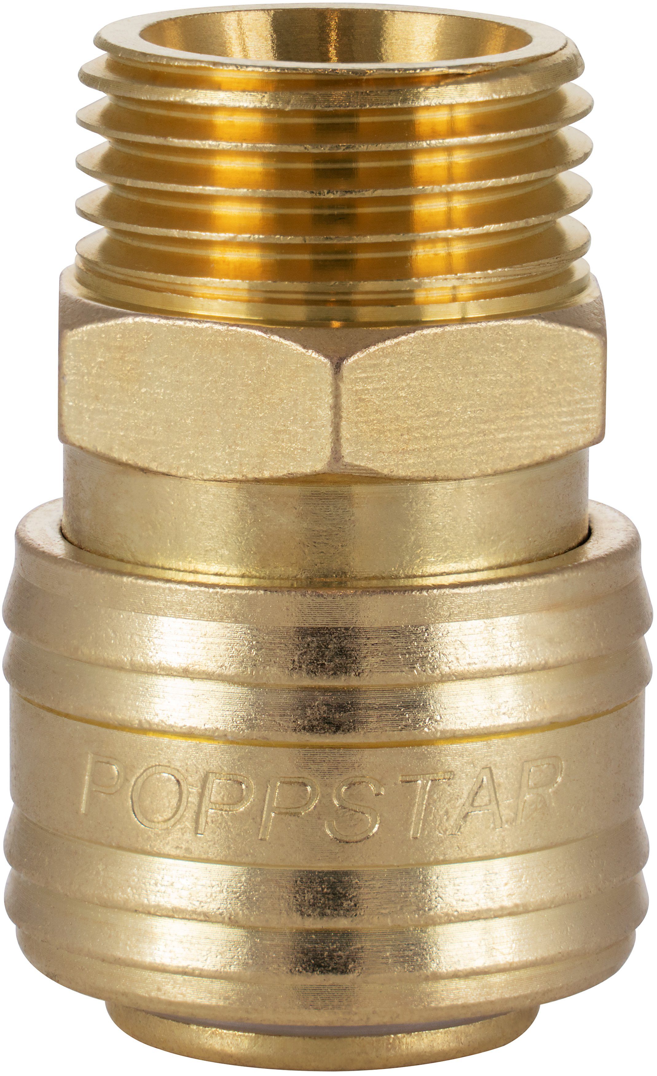 Poppstar Schlauchkupplung Druckluft-Schnellkupplung 1/2 Zoll Außengewinde, (1-tlg), Druckluft-Kupplung 1/2" AG NW 7,2 für Druckluft-Anschluss