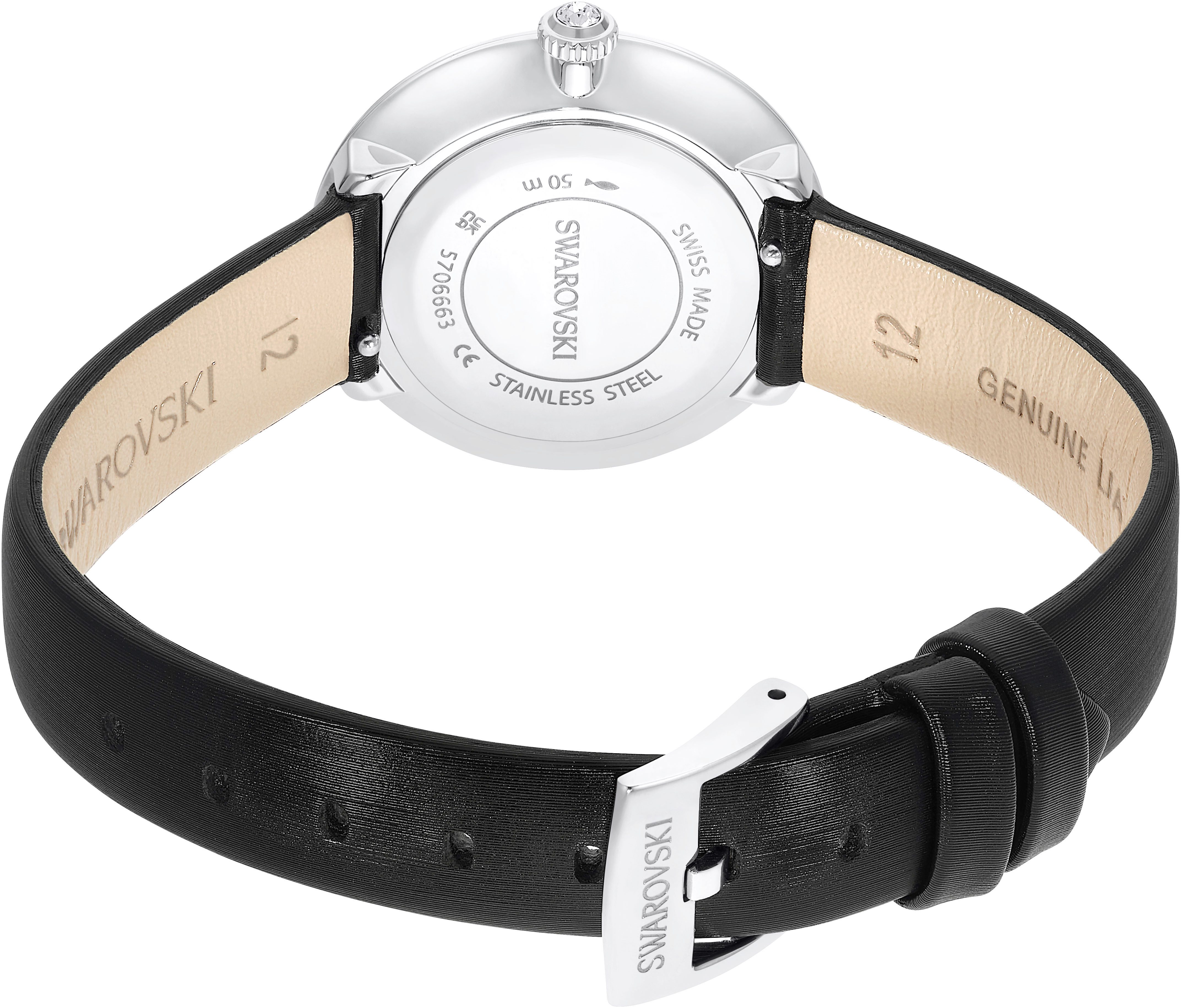 Swarovski Quarzuhr MATRIX TENNIS 5706663, Armbanduhr, Damenuhr, Swiss Made, Lederarmband, analog