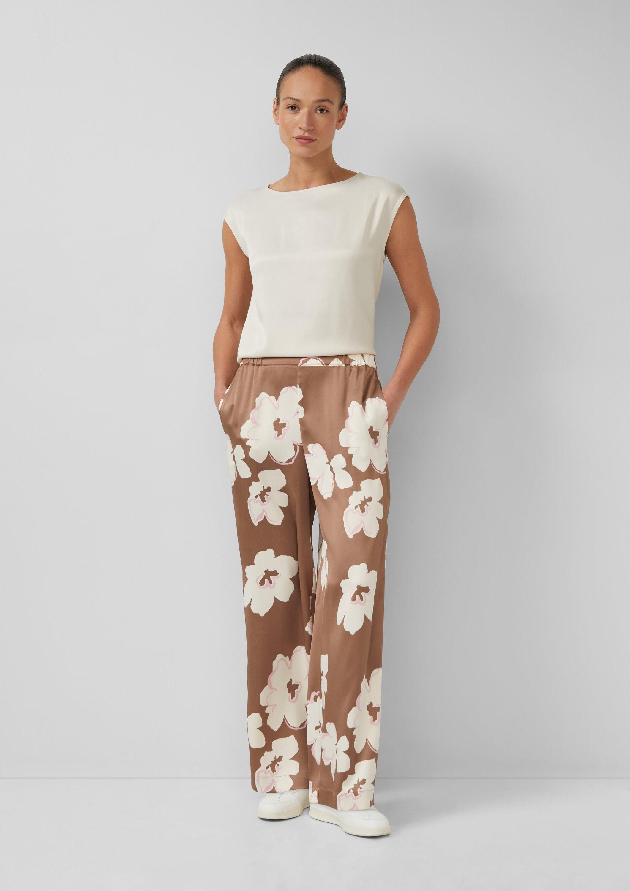 s.Oliver 7/8-Hose Hose Satinierte Wide-Leg-Hose mit Elastikbund – Bild 5 von 5