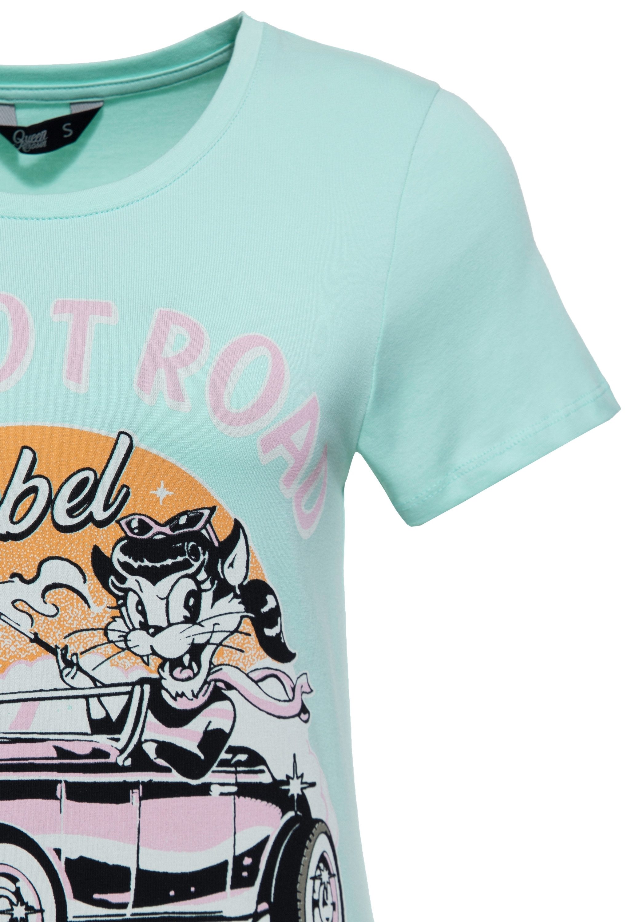 QueenKerosin Print-Shirt The Hot Road Rebel (1-tlg) mit auffälligem Frontprint