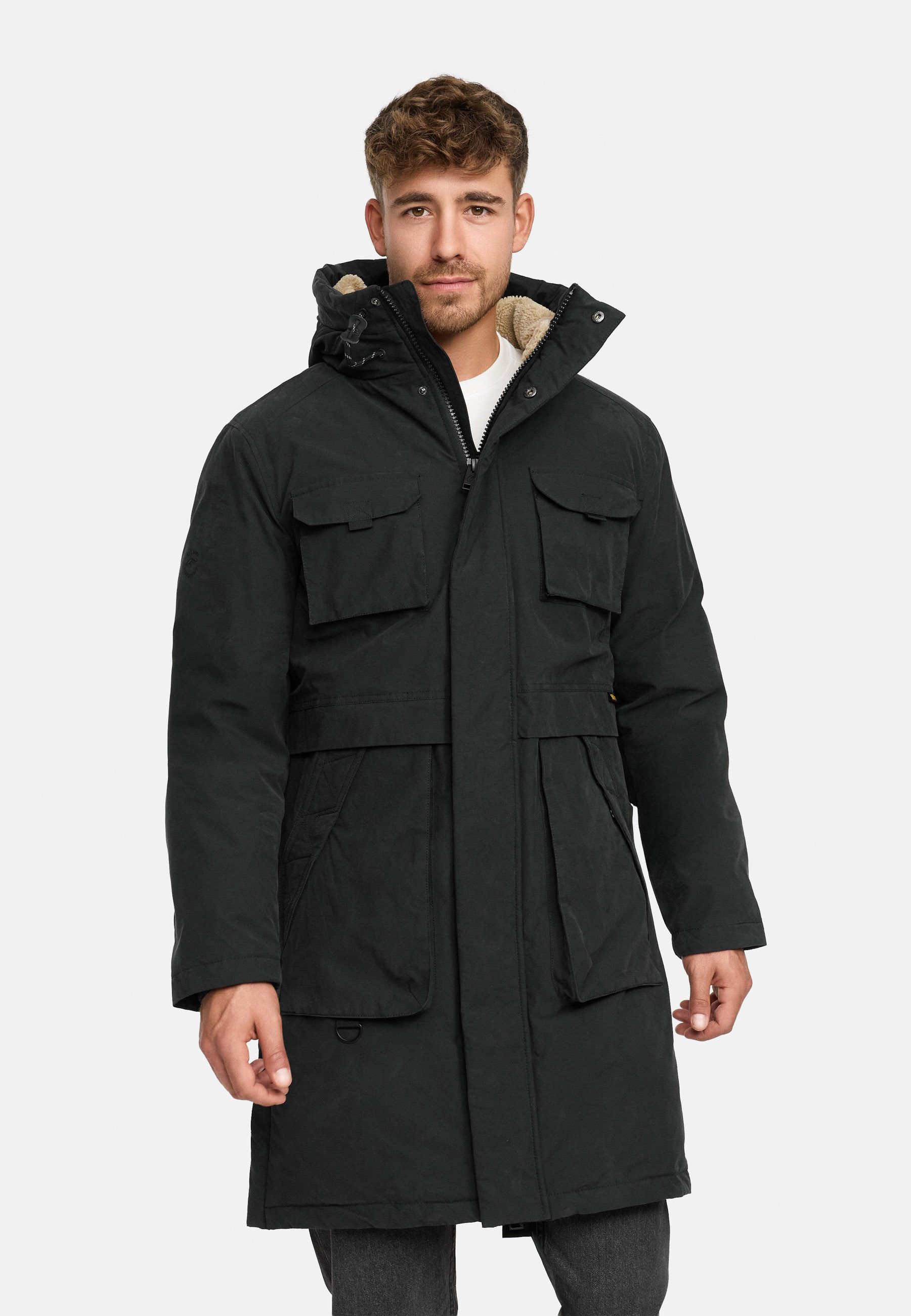 Indicode Winterjacke Herren INKristof Herrenparka Herrenjacke Langer Parka mit wärmender Wattierung