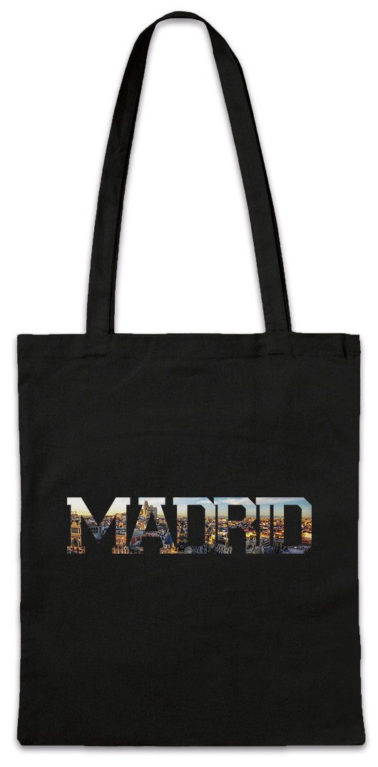 Beuteltasche Madrid Stofftasche Skyline Stadt City Spanien Spain España Spagna