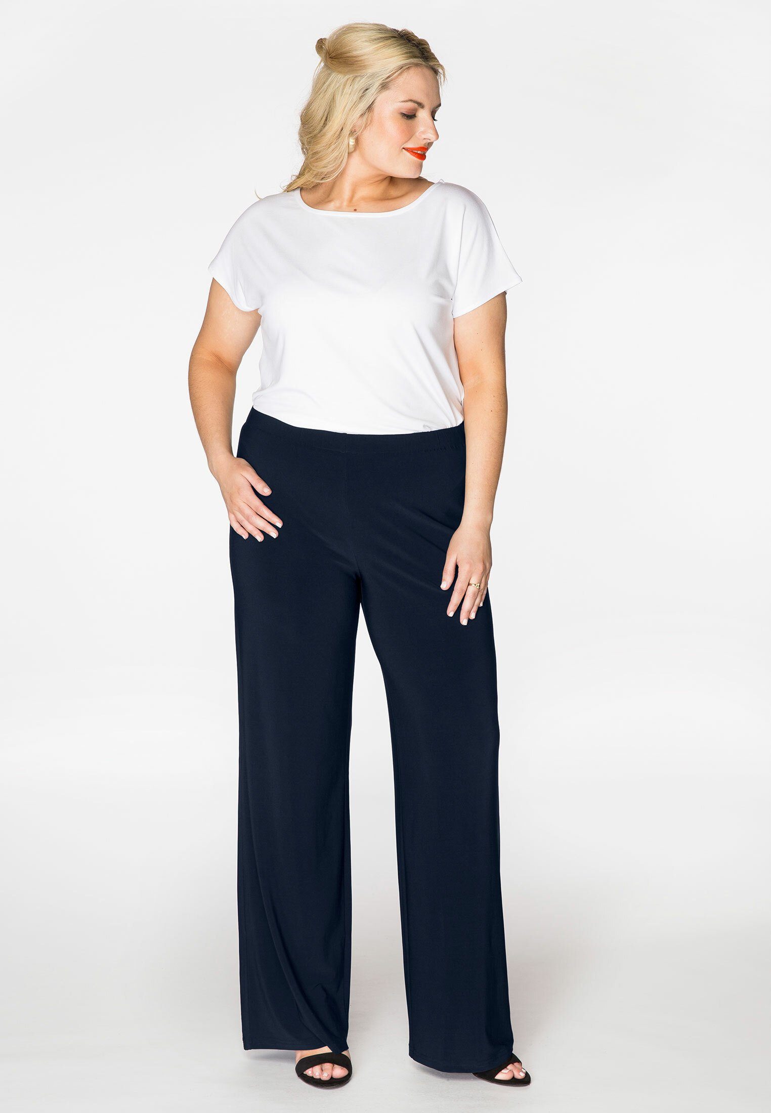 YOEK Bootcuthose Damen Weite Hosen Große Größen