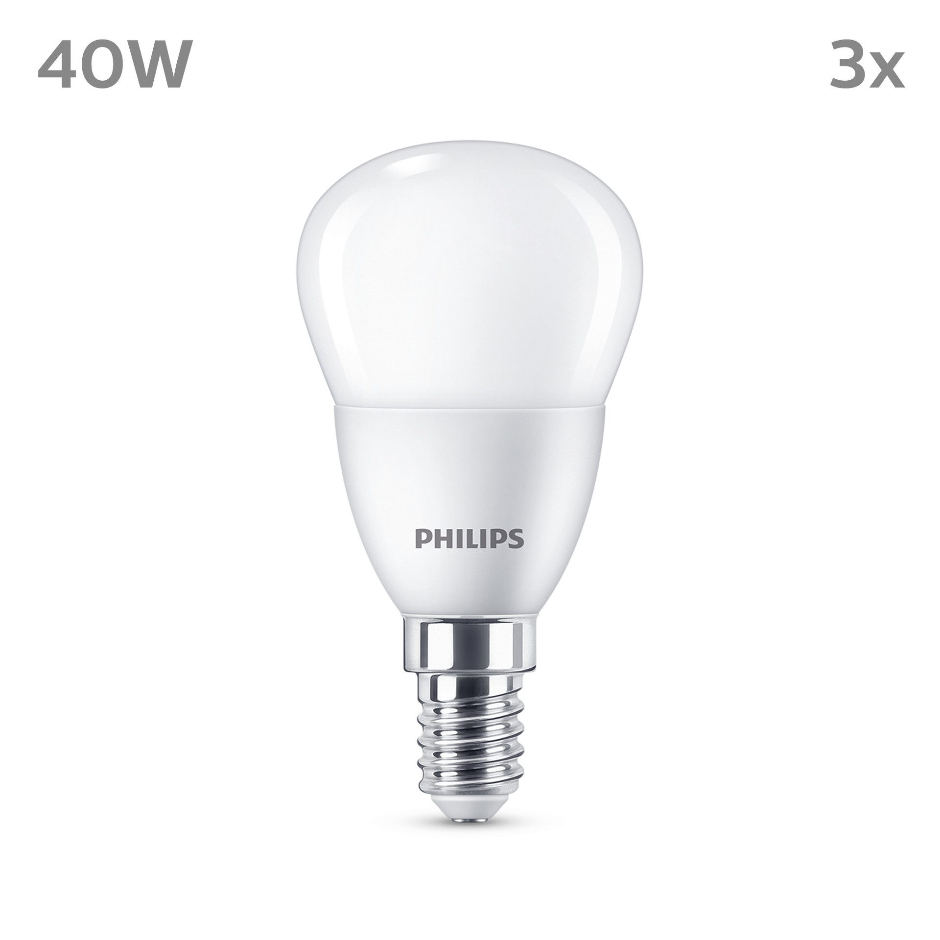 Philips Hue LED-Leuchtmittel LED classic Lampe 40W E14 Tropfe warmweiß 470lm matt 3er Pack, E14