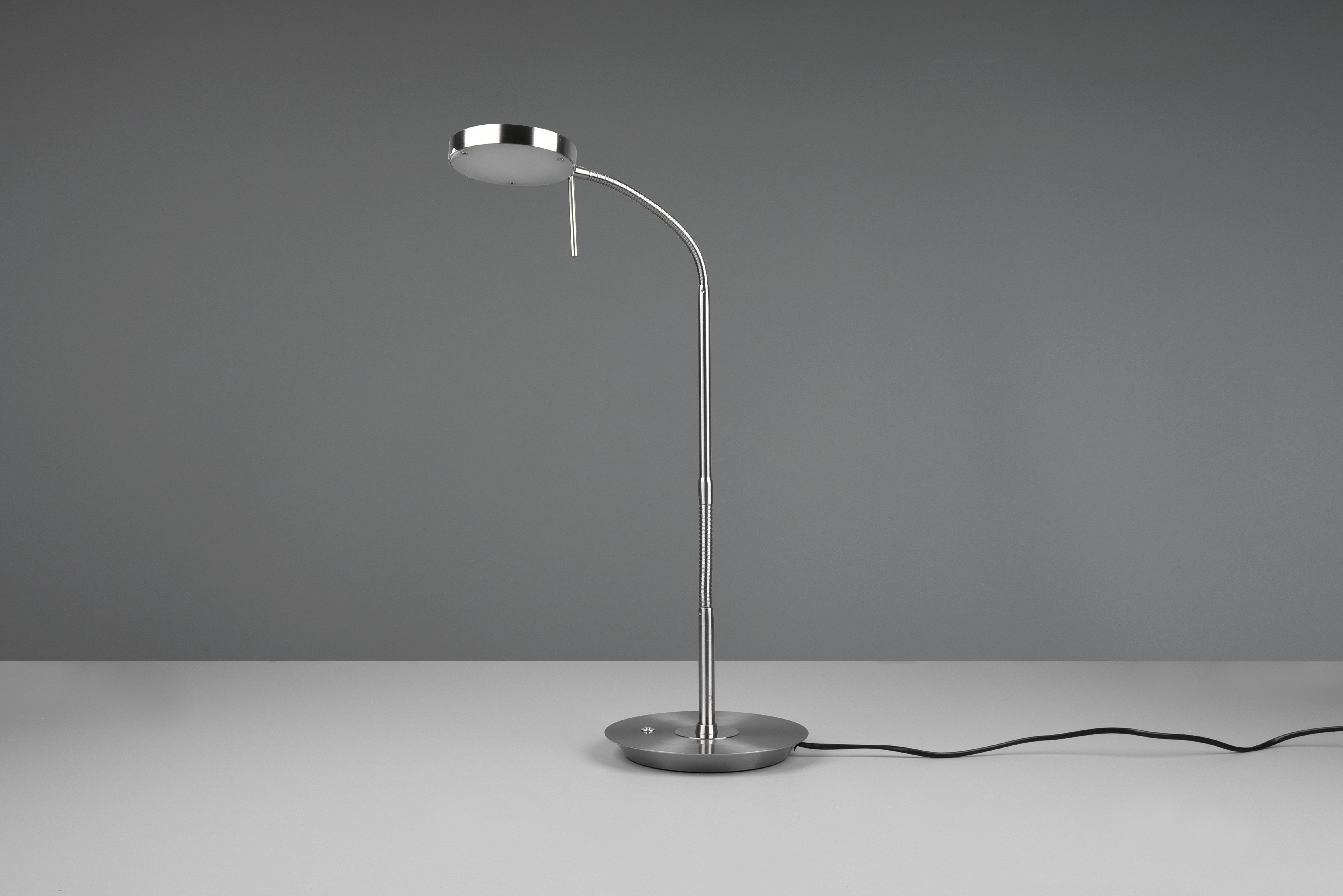 TRIO Leuchten LED Tischleuchte MONZA, Tischlampe mit Sensordimmer Lichtfarbe einstellbar 2300-4000K, Dimmfunktion, Memoryfunktion, LED fest integriert, Farbwechsler, warmweiß - kaltweiß, Leuchtenkopf flexibel verstellbar Memoryfunktion Höhe 57-74 cm