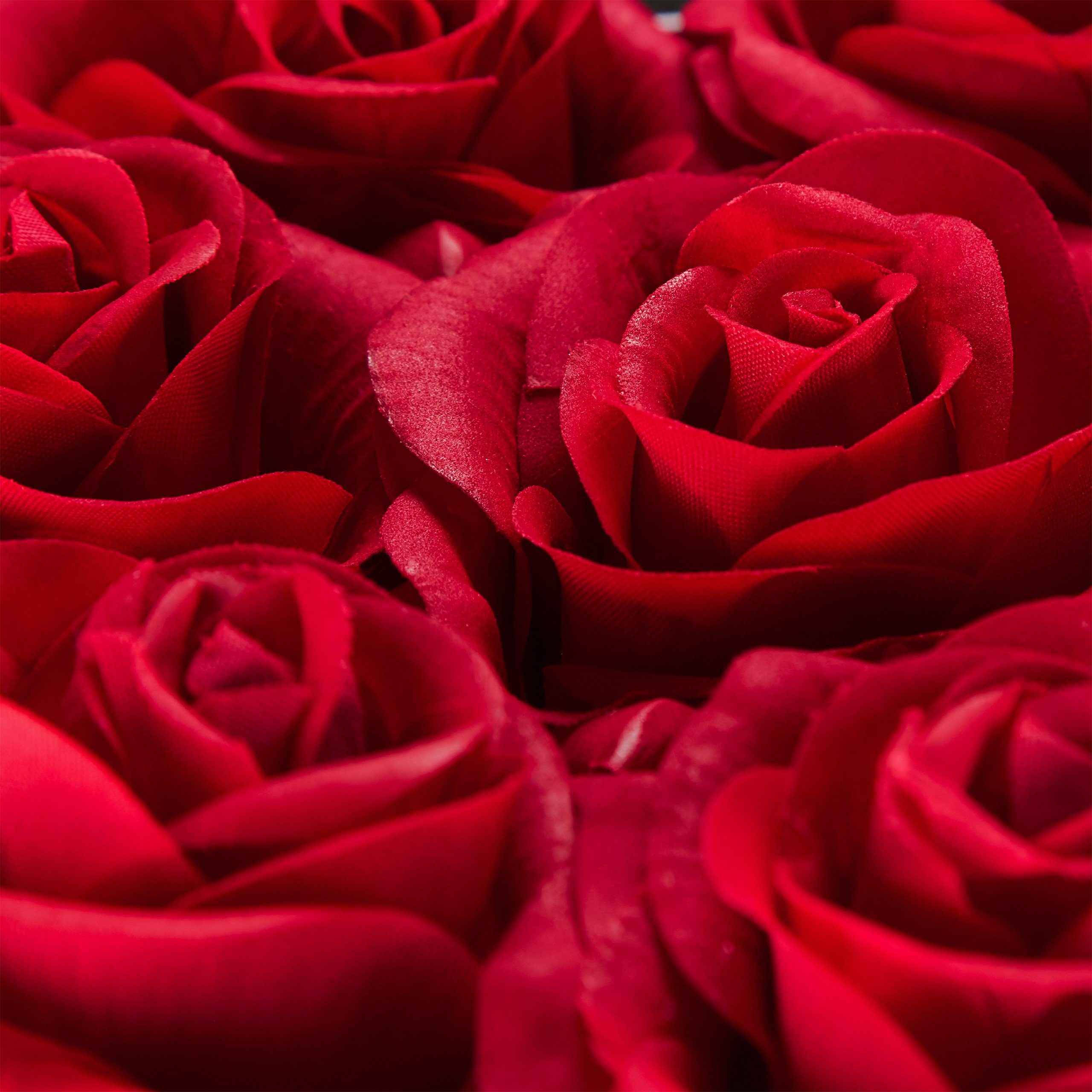 Gestecke Schwarze Rosenbox Herz Schwarz relaxdays, 13 Rosen, Rot 18 cm, Höhe Rot