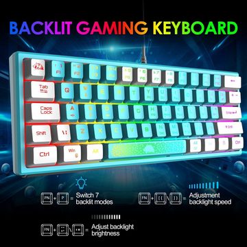 ZIYOU LANG RGB-Hintergrundbeleuchtung Tastatur- und Maus-Set, Ergonomische Design ermöglicht, Nutzung ohne Ermüdung, Anti-Ghosting