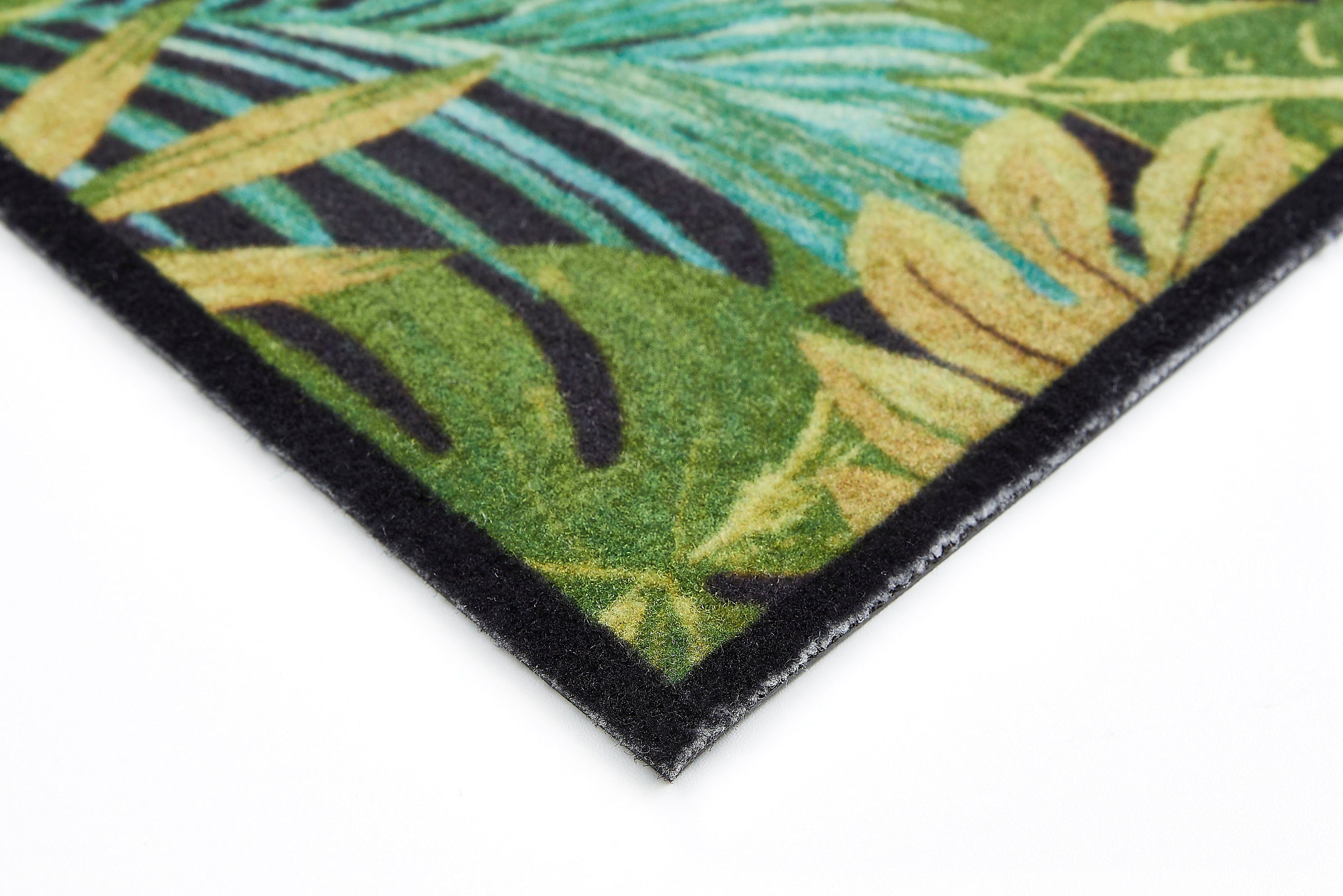 Fußmatte Modern, Höhe: In- Motive, rechteckig, grün, Andiamo, mm, geeignet 6,5 Schmutzfangmatte, verschiedene und Outdoor Blätter