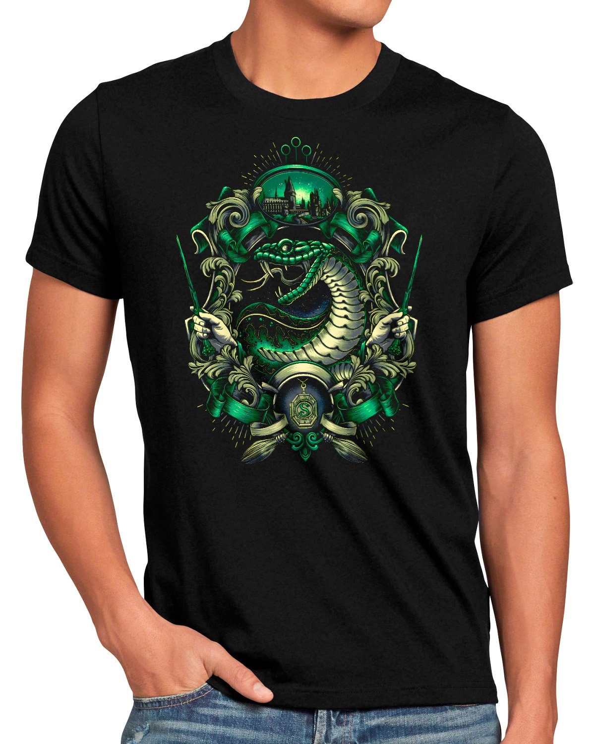 style3 Print-Shirt Herren T-Shirt Sei gerissen potter harry hogwarts legacy gryffindor ravenclaw hufflepuff slytherin