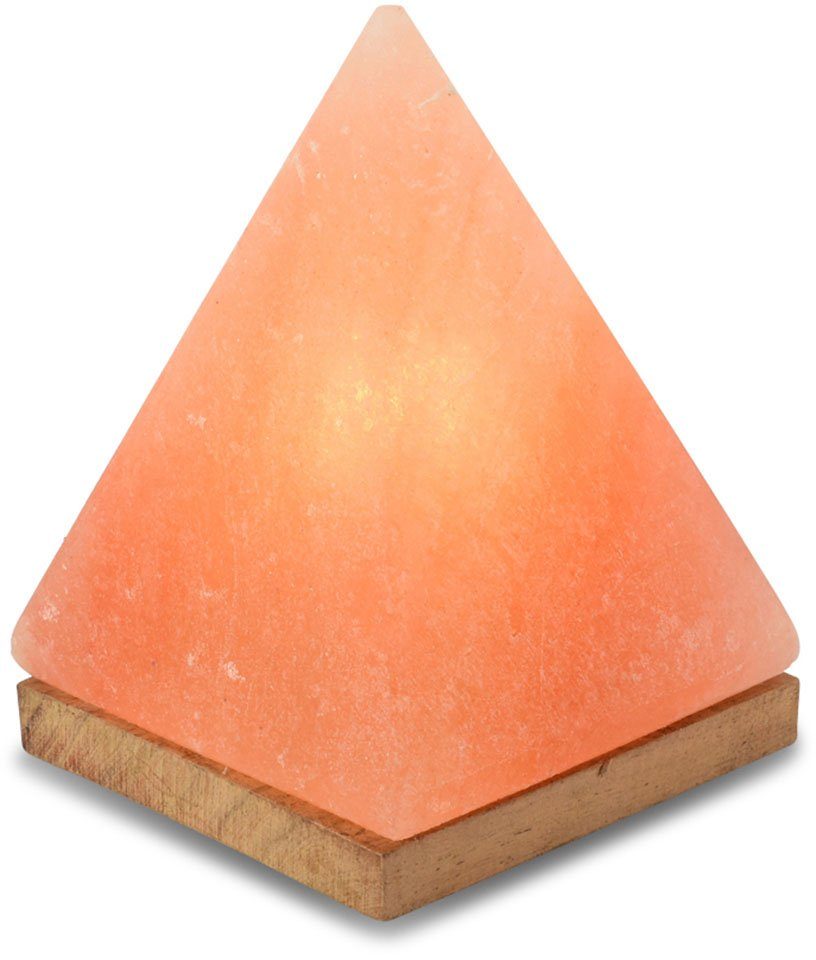 wechselbar, Salzkristall-Tischlampe Unikat, cm ein Stein - DREAMS jeder H: Leuchtmittel SALT 17,5 ca. Pyramide, HIMALAYA Handgefertigt Warmweiß,