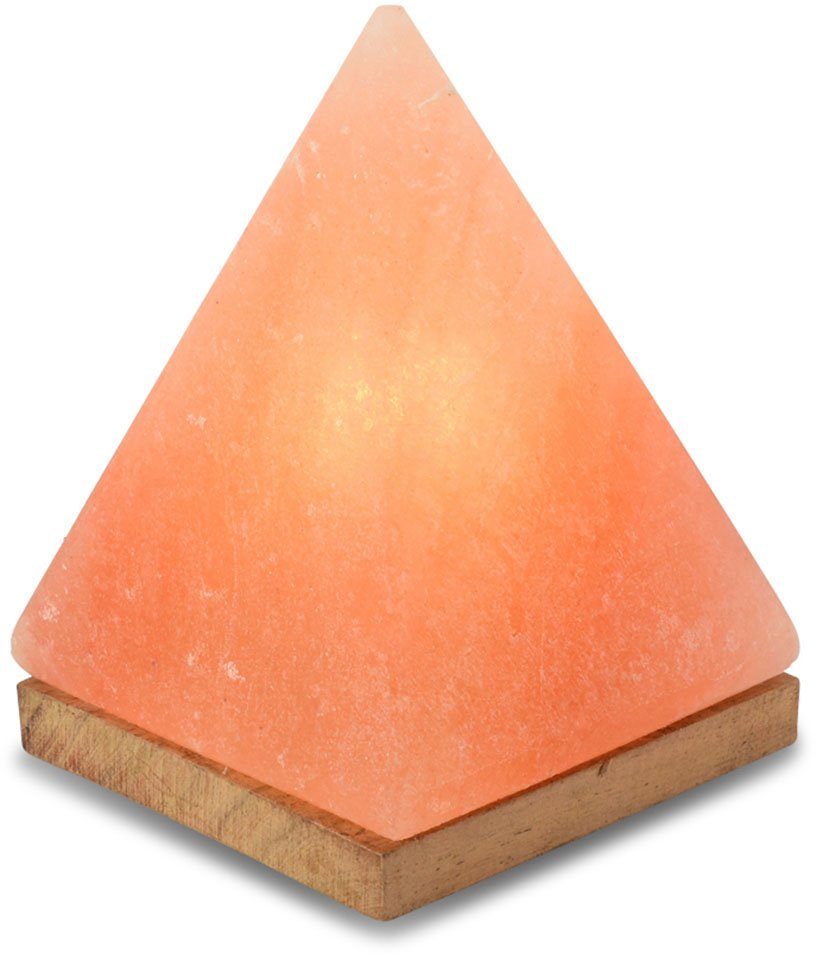 HIMALAYA SALT DREAMS Salzkristall-Tischlampe Pyramide, H: - Stein Warmweiß, ca. jeder Handgefertigt 17,5 Leuchtmittel Unikat, ein cm wechselbar