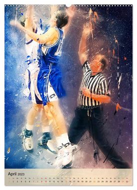 CALVENDO Wandkalender Basketball spektakulär (Premium, hochwertiger DIN A2 Wandkalender 2023, Kunstdruck in Hochglanz)