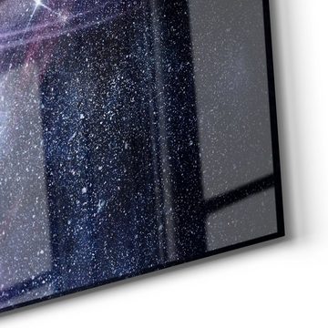 DEQORI Glasbild 'Kosmonaut kickt Fußball', 'Kosmonaut kickt Fußball', Glas Wandbild Bild schwebend modern