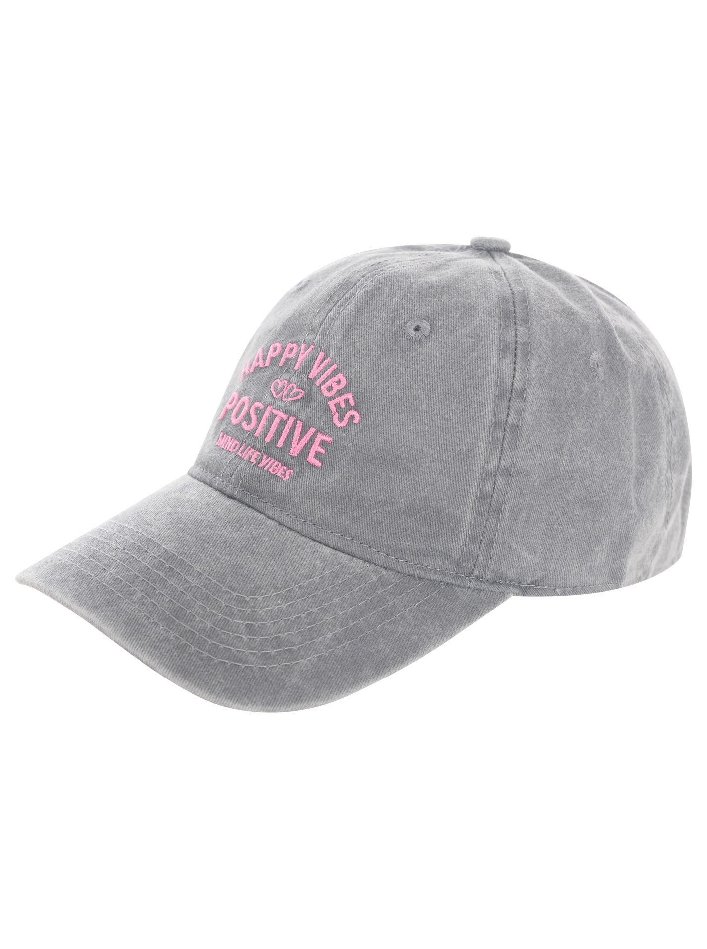 Zwillingsherz Baseball Cap "Happy Vibes" modernen Vintage-Look, Stickerei günstig online kaufen