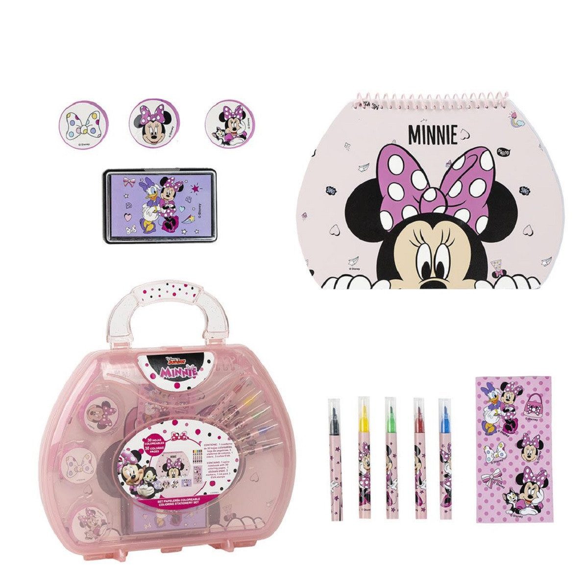 Disney Minnie Mouse Farbkasten Schreibwaren- & Malset Farbenfrohes Set für kleine Künstler